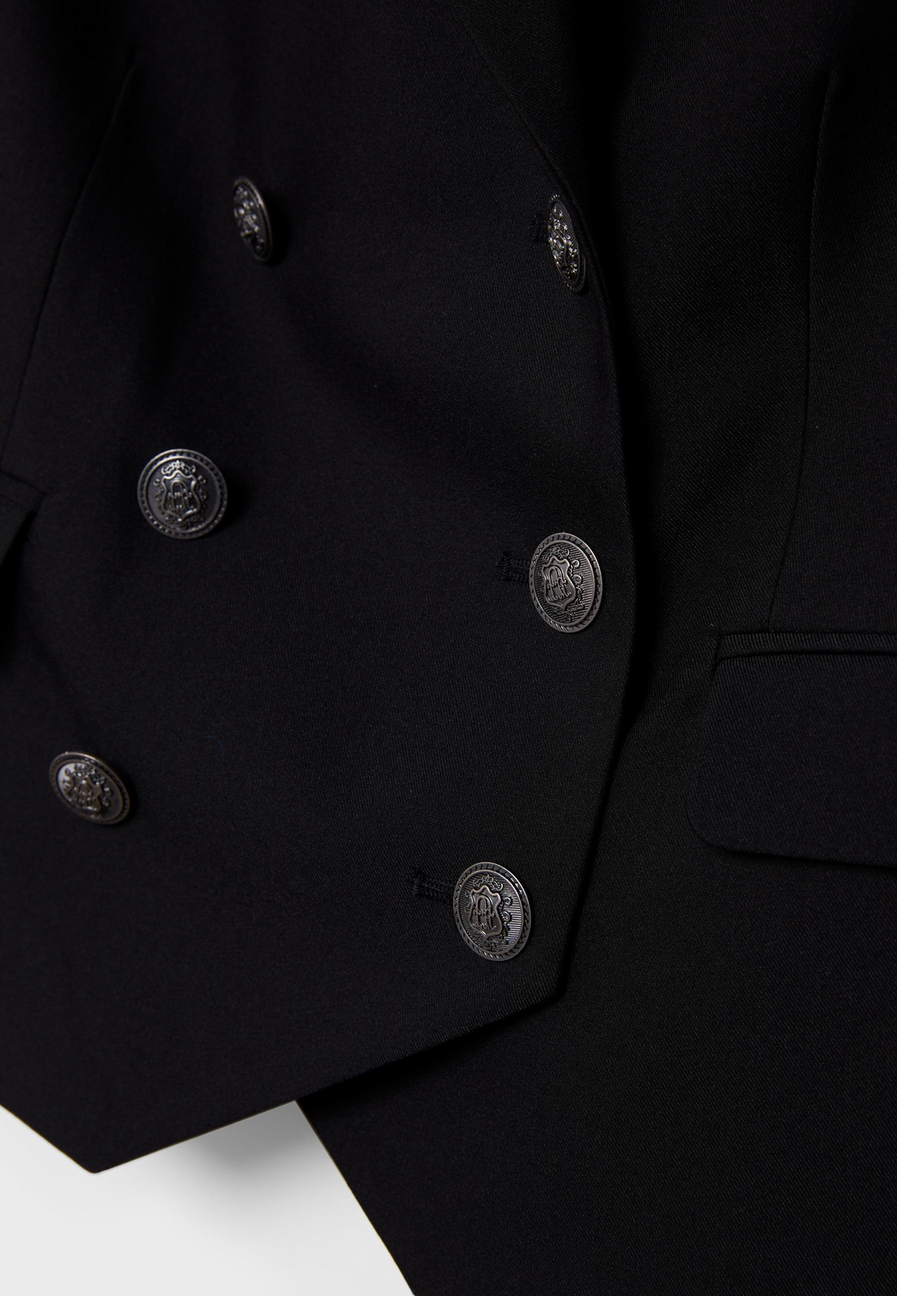 Double-breasted waistcoat — Black (alternate view)