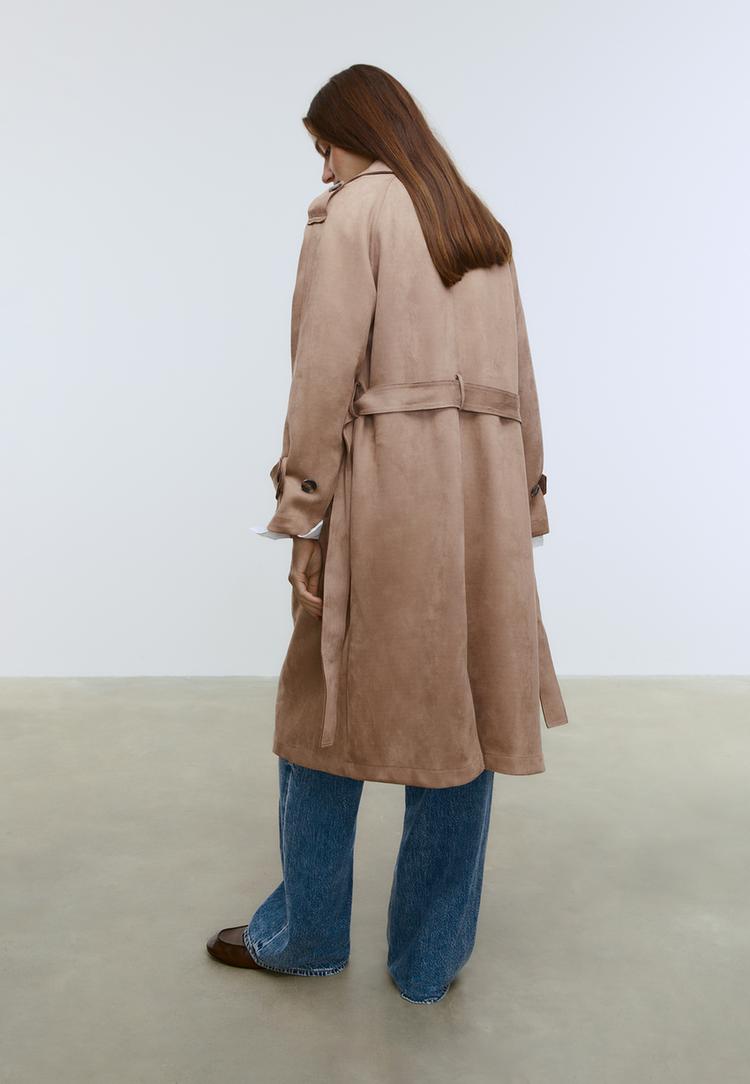 trench long suedine