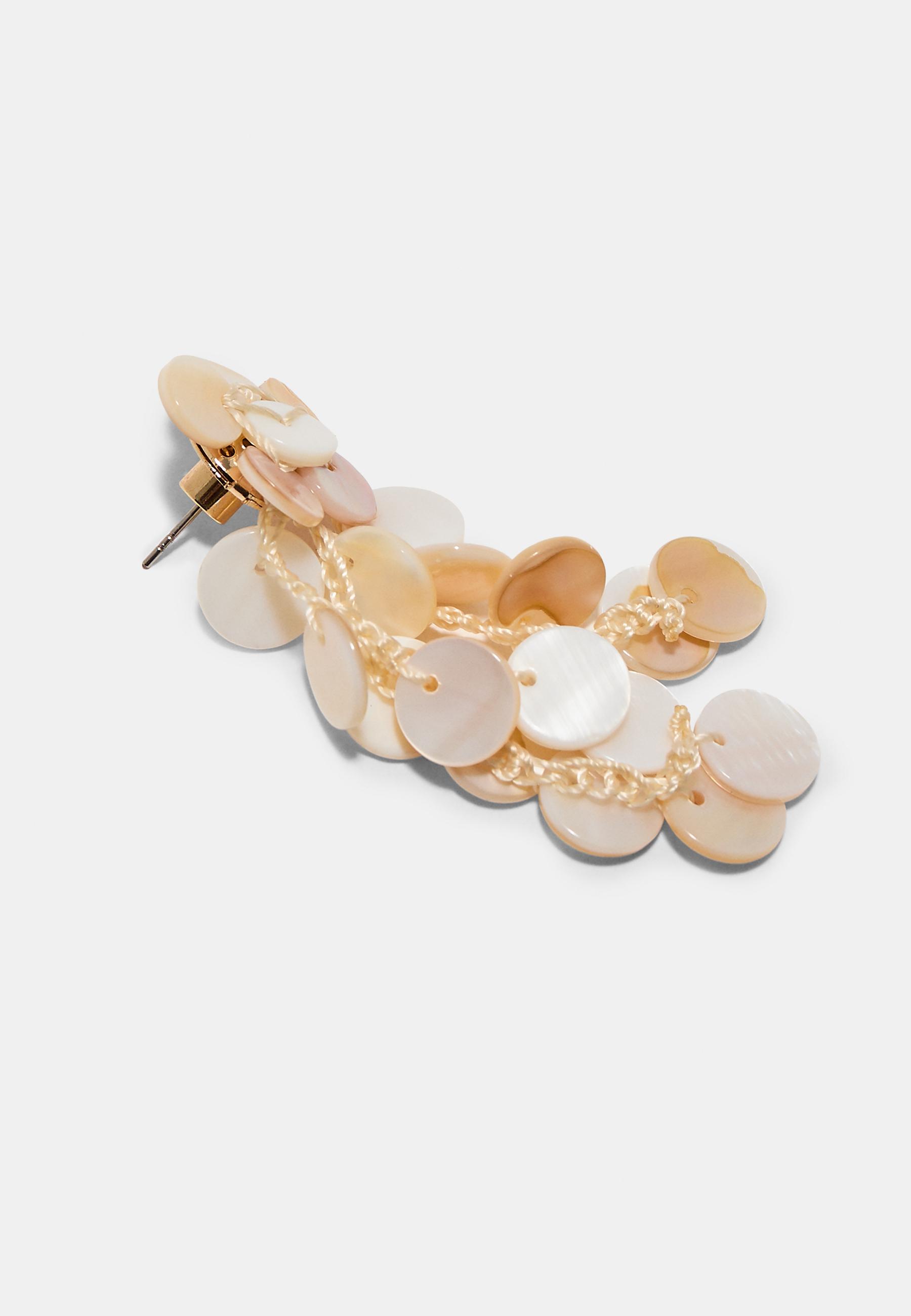 Multi-button earrings — Ecru