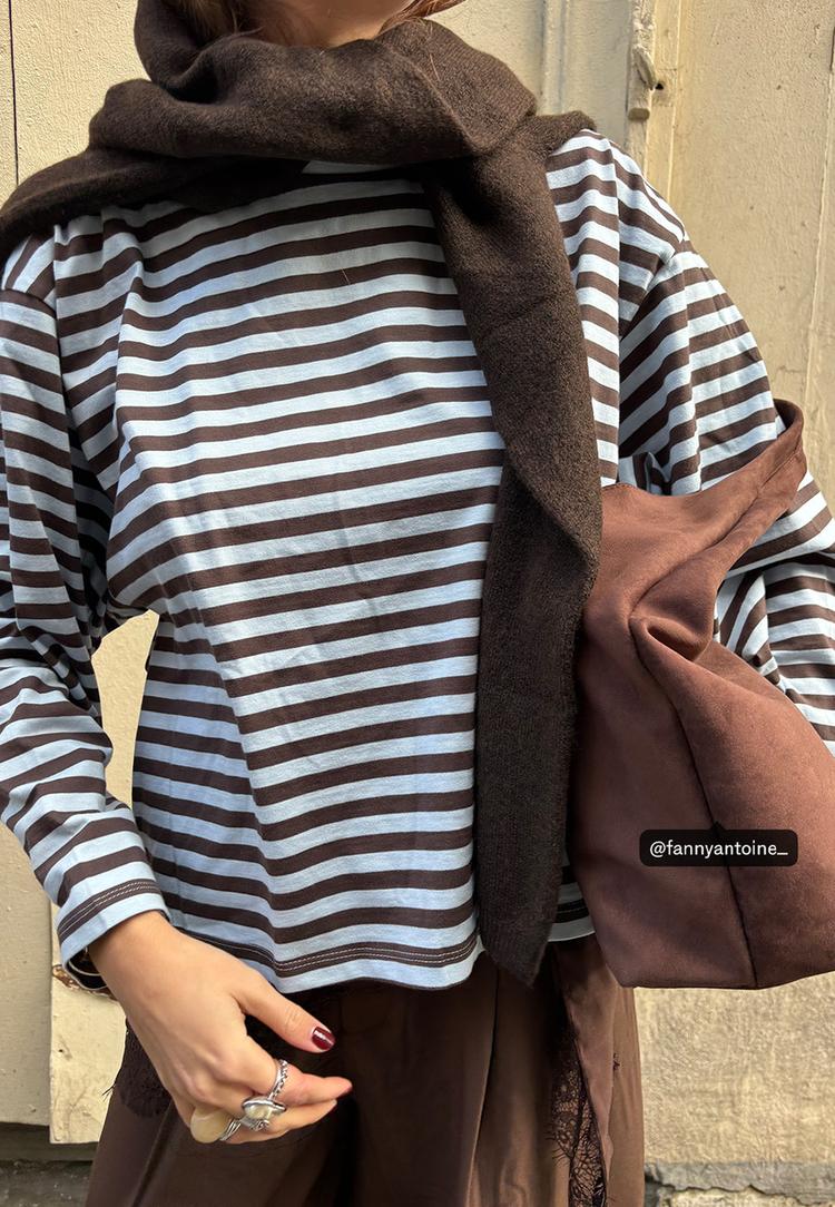oversize striped long sleeve t shirt