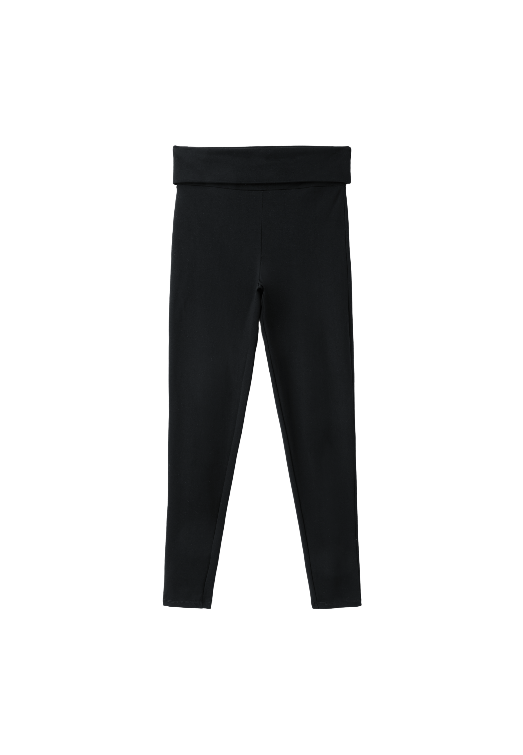Turn-down waist leggings — Black
