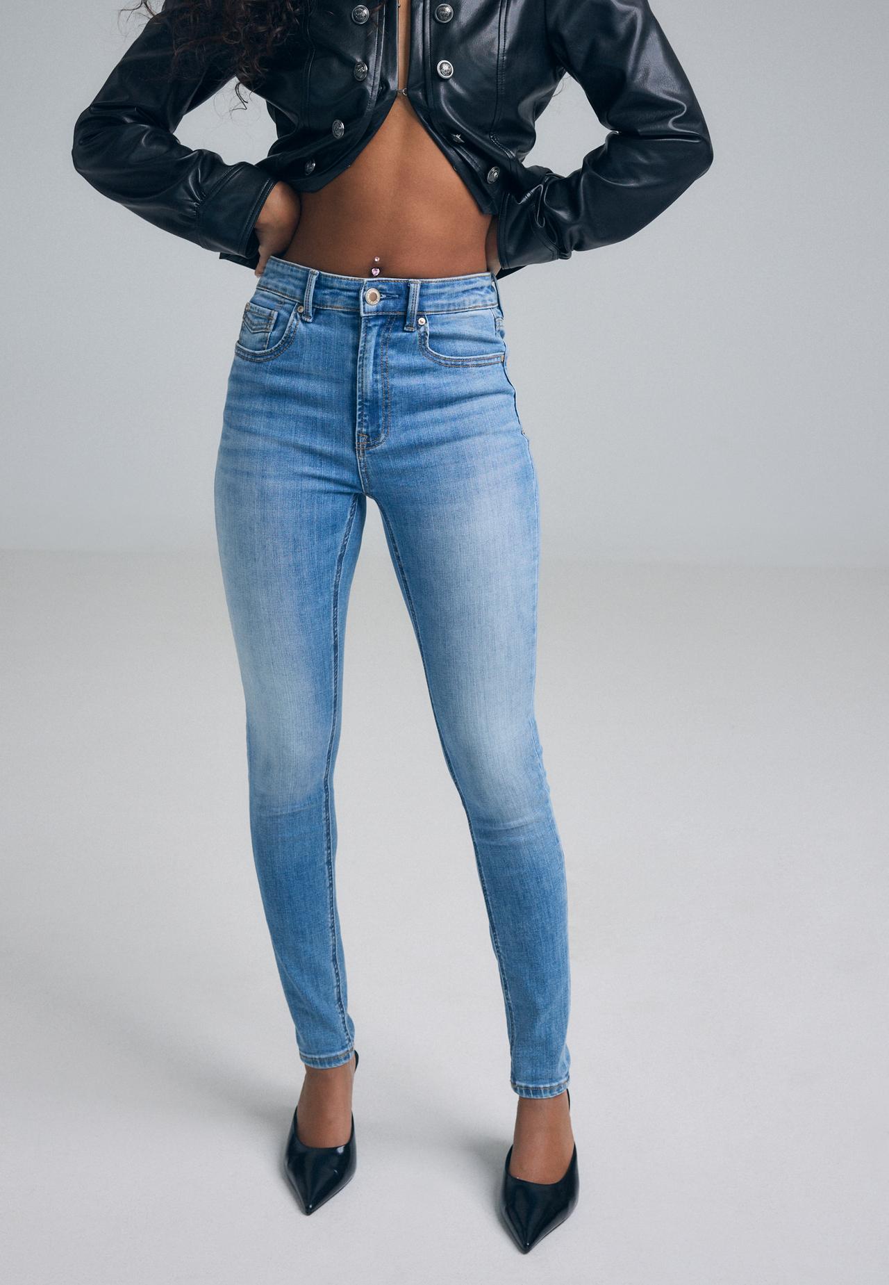 D07 High-waist skinny jeans — MEDIUM LIGHT BLUE DENIM