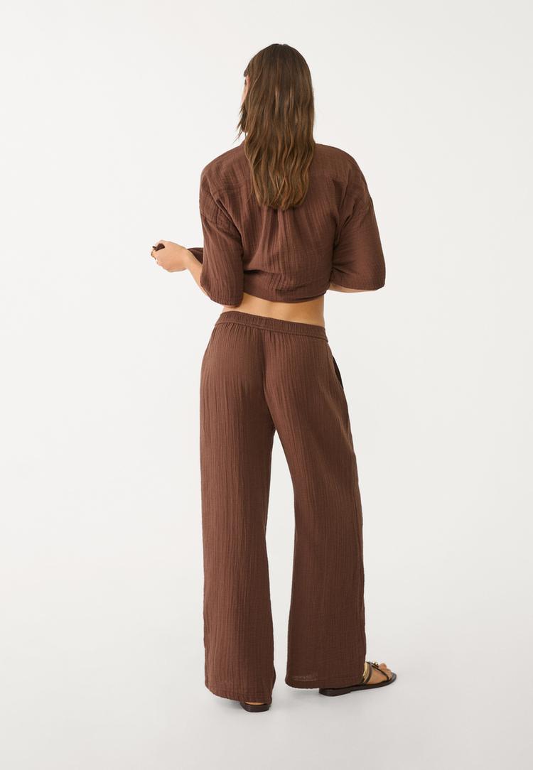 pantalon fluido cintura elastica