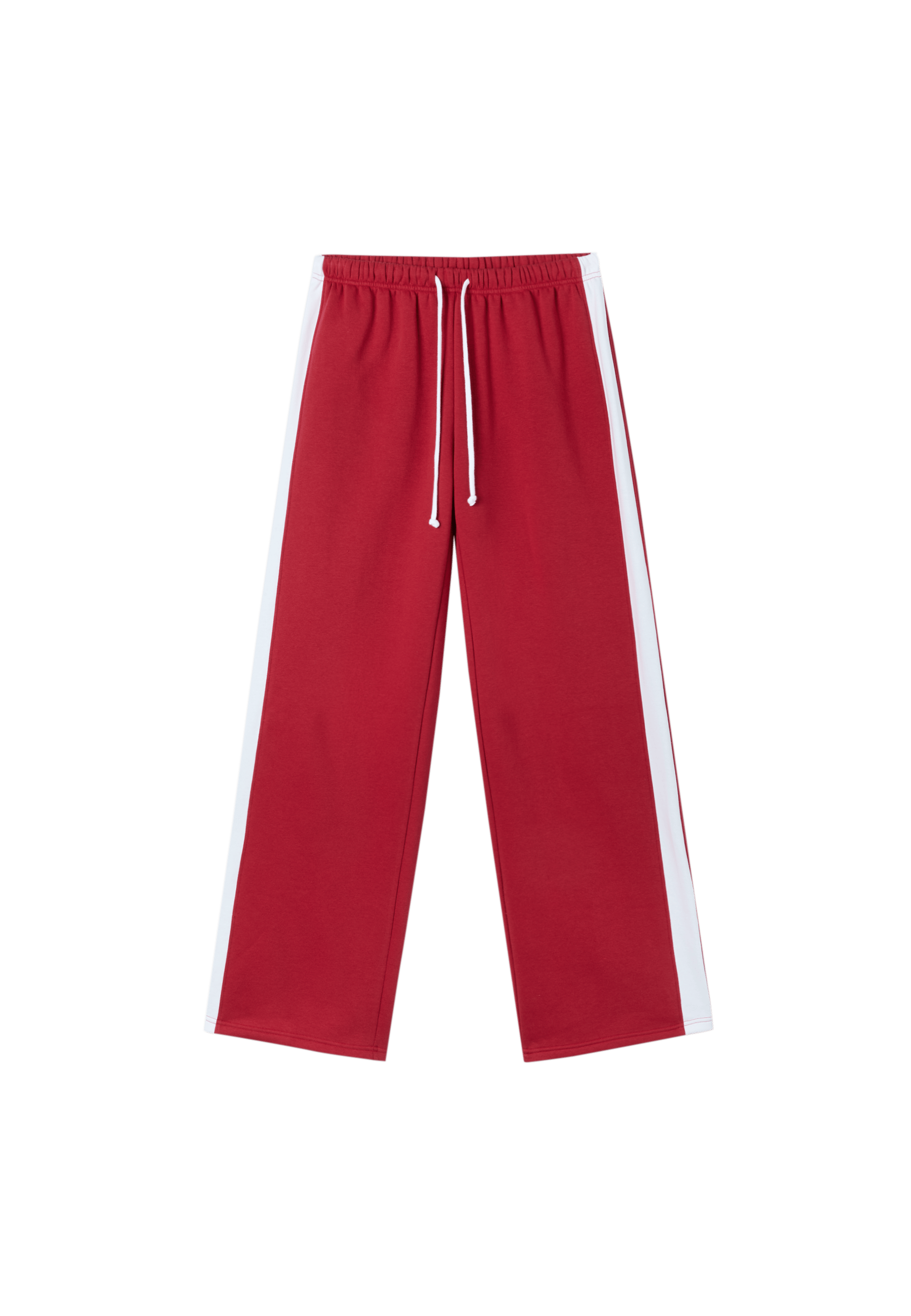 Straight-leg side-stripe joggers — Red