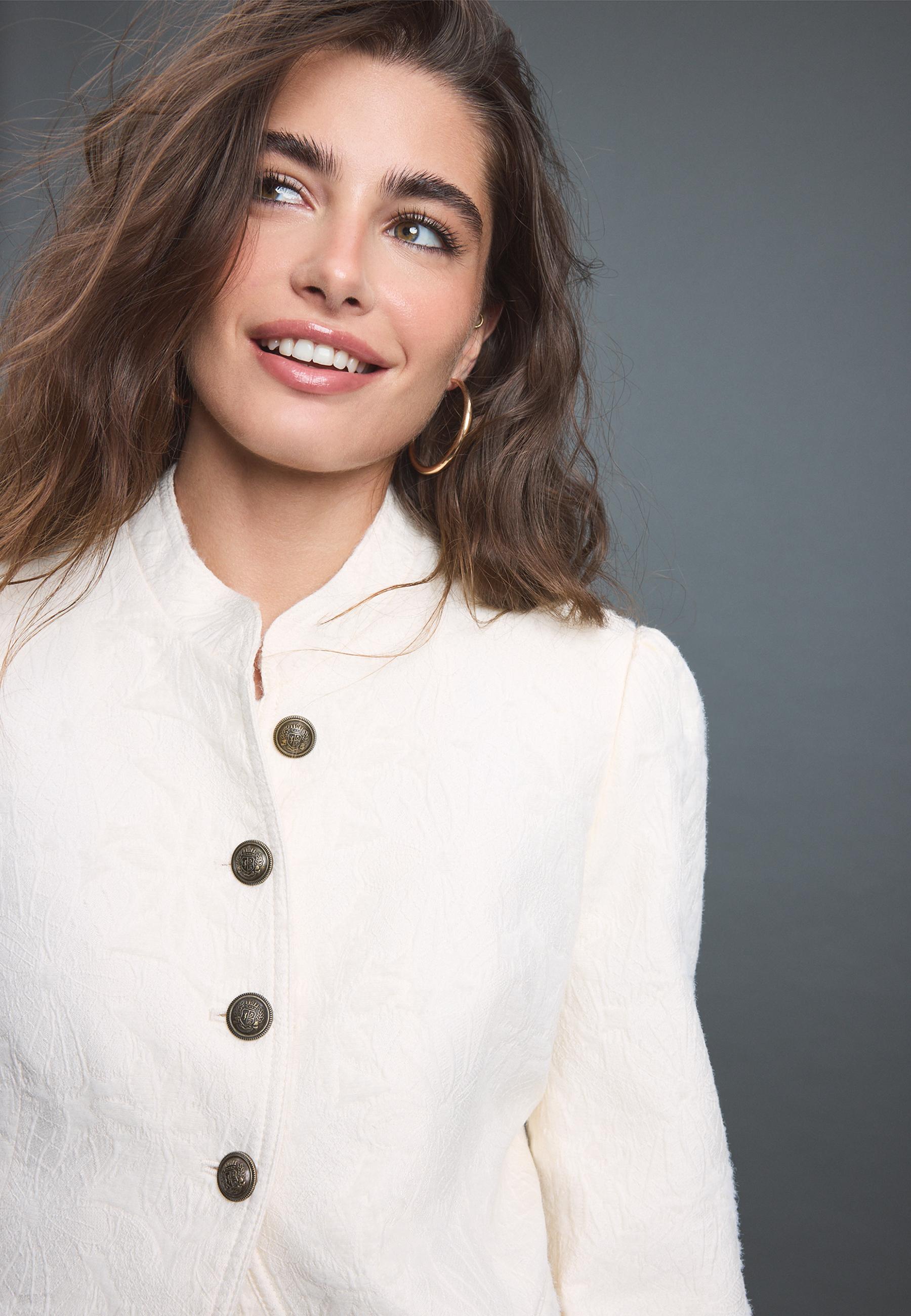 Jacquard blazer — Ecru