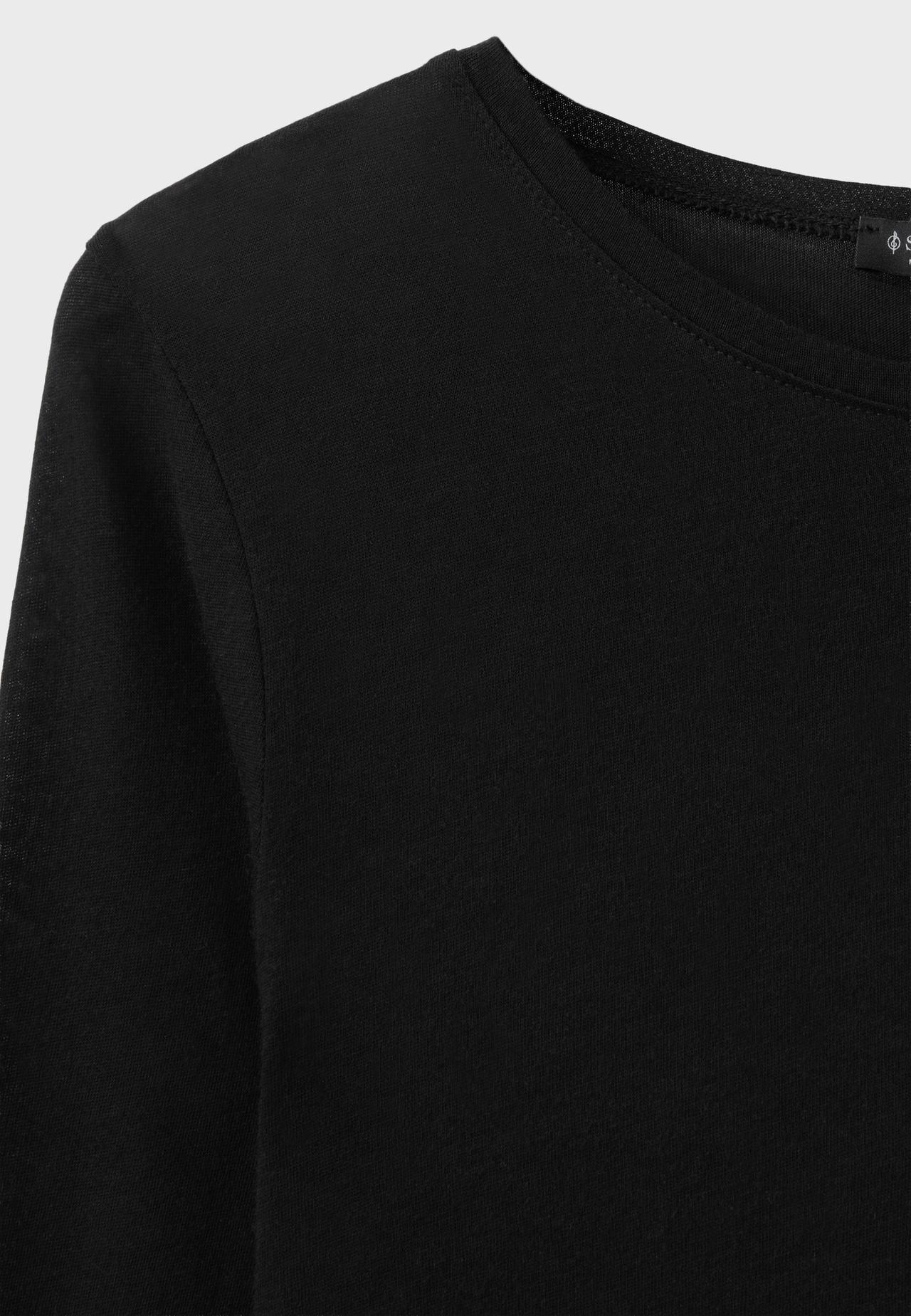 Supima® cotton long sleeve T-shirt — Black