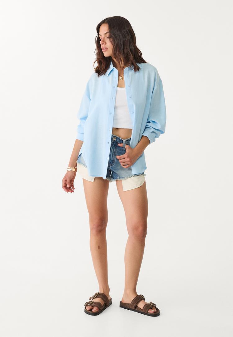 camisa fluida con lino