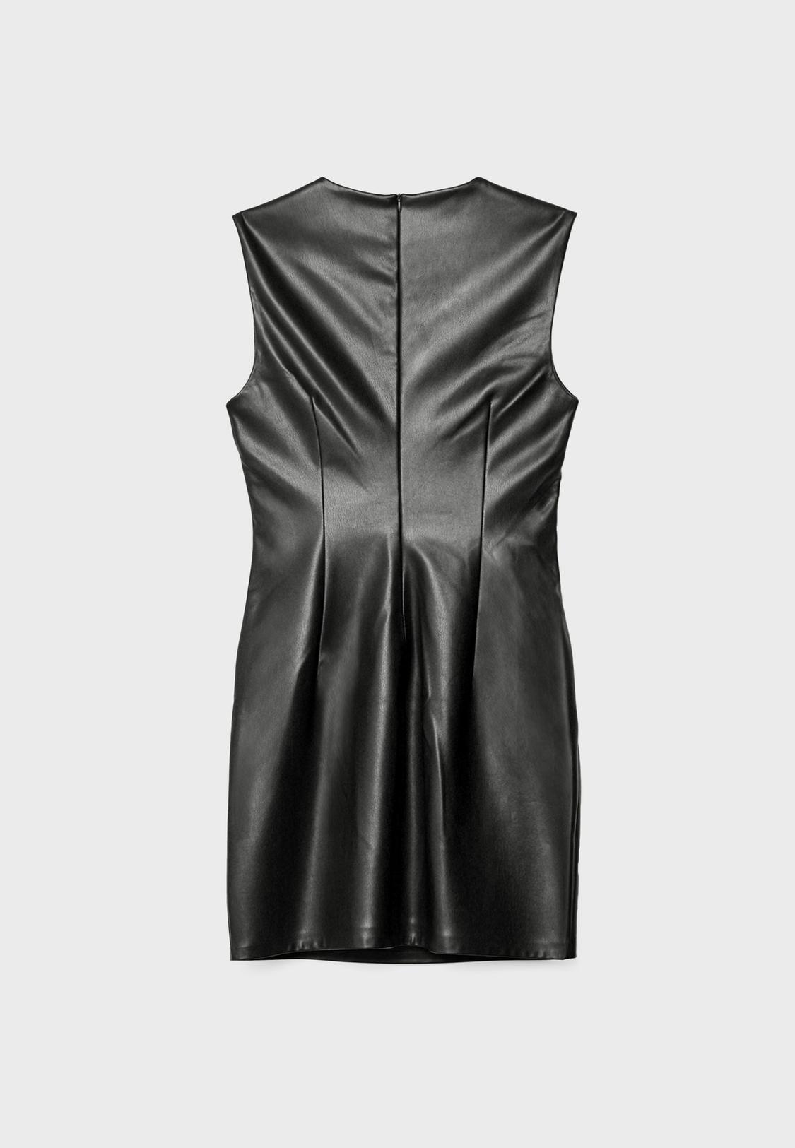 Short leather effect dress - Women's fashion | Stradivarius Peru Short leather effect dress - Women's fashion | Stradivarius Peru