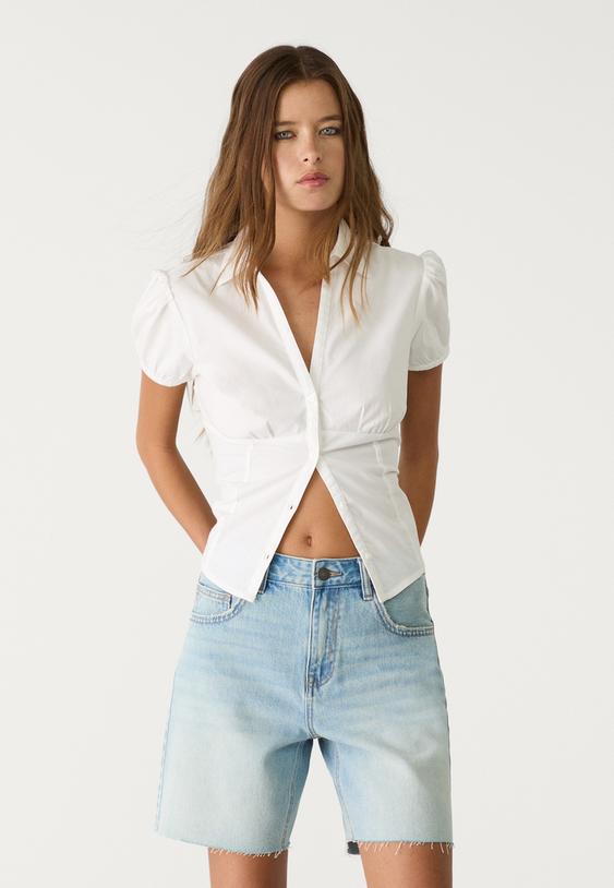 orta bel denim bermuda