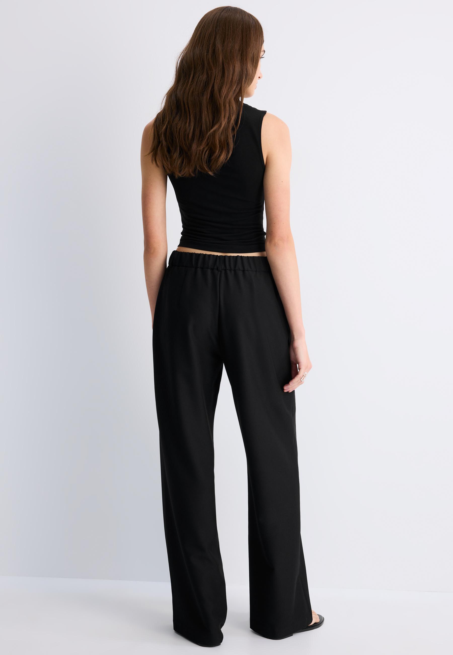 Straight-leg smart trousers — Black (alternate view)