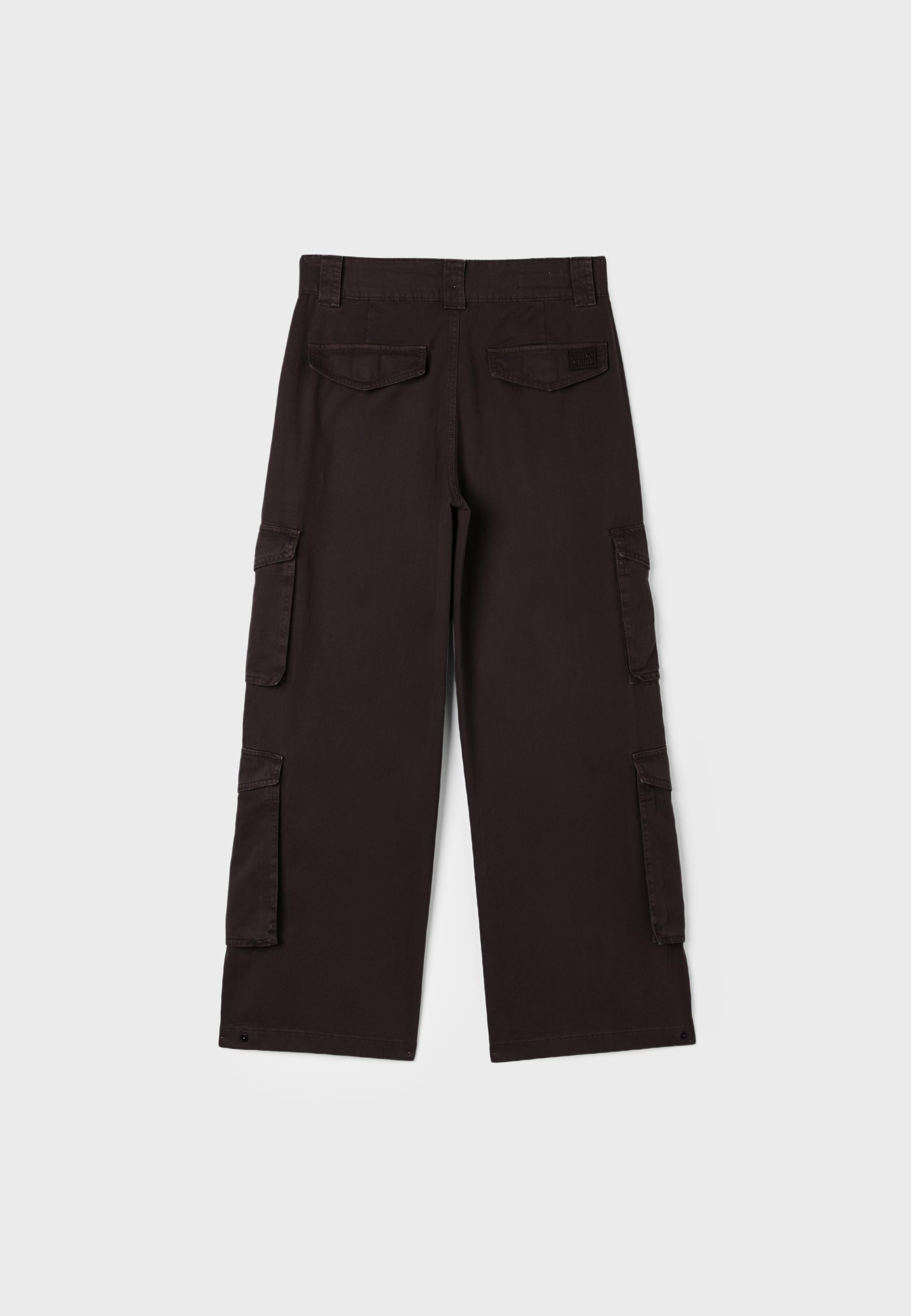 Straight cargo trousers — Brown