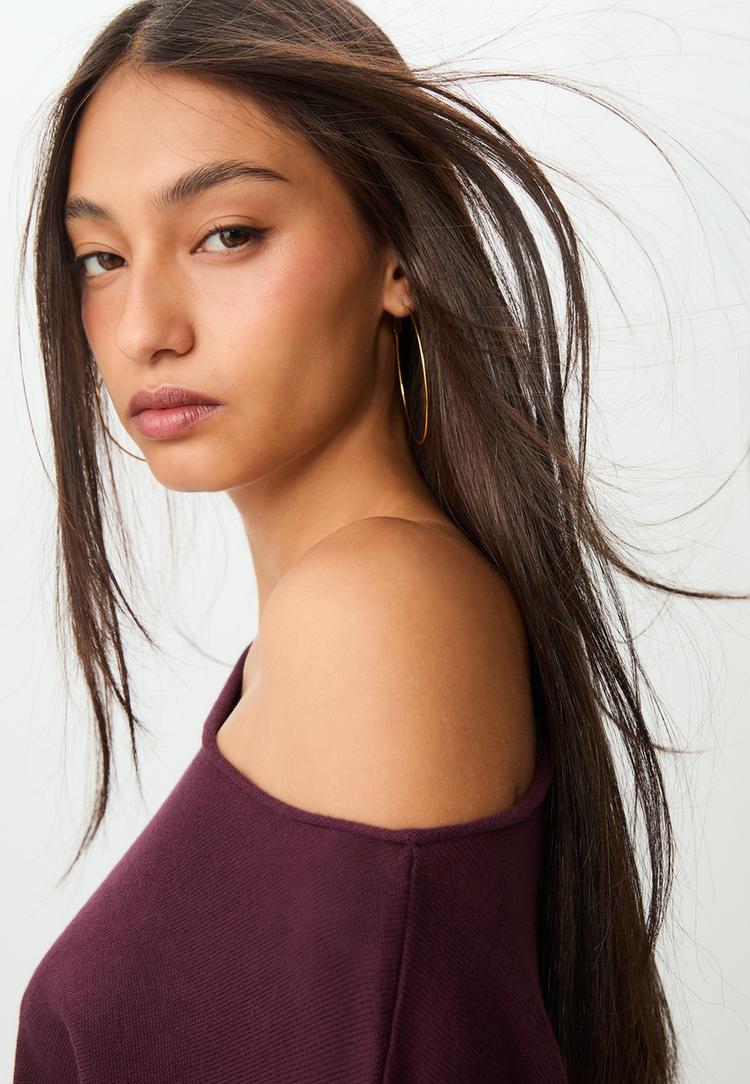 maglia crop scollo a barchetta