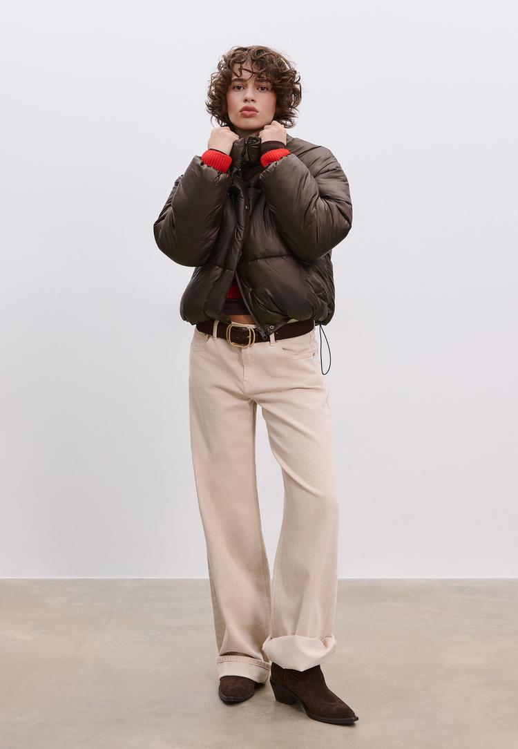 blusao acolchoado efeito acetinado