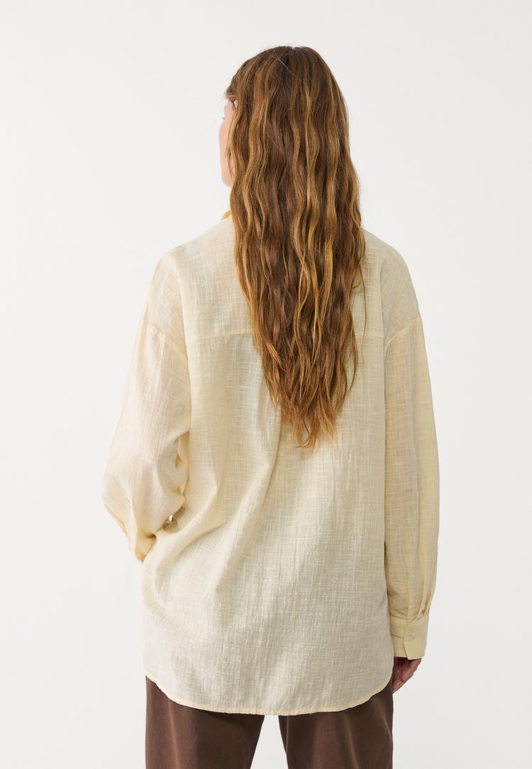 camicia corta morbida con tasca