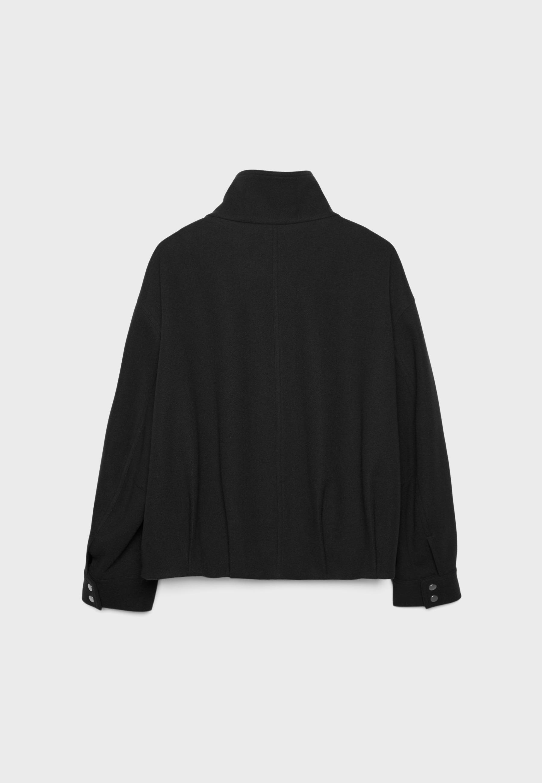 Oversize soft-touch bomber jacket — Black