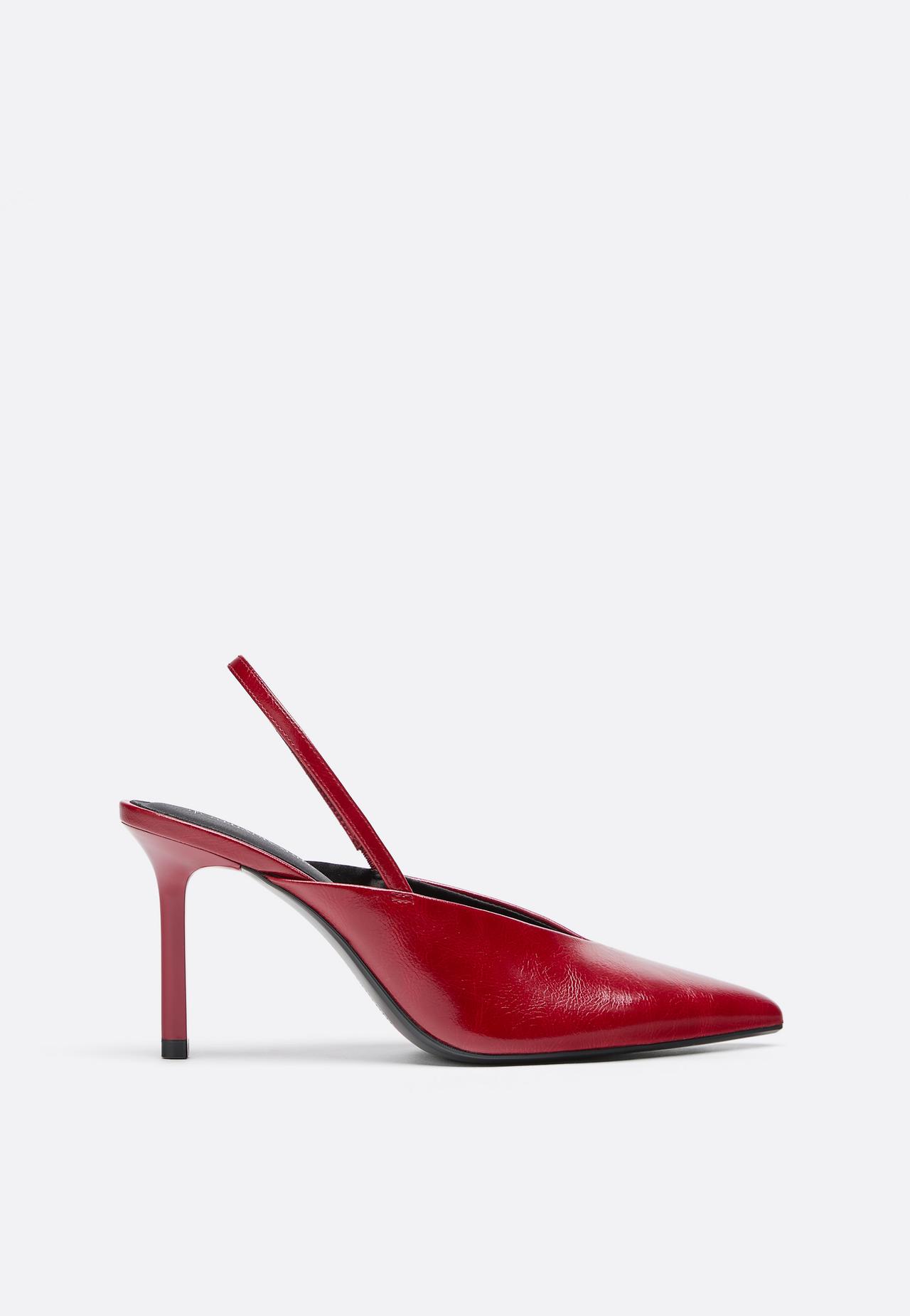 V-neck shoes with stiletto heel — RED
