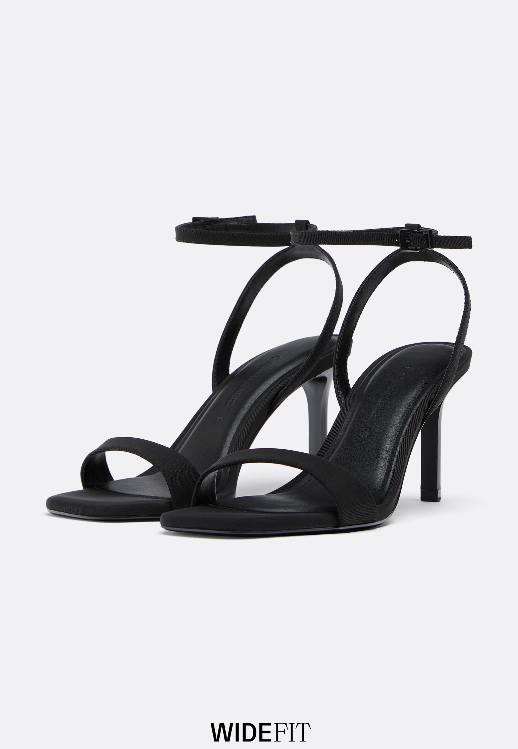 WIDE FIT. Stiletto heel sandals — BLACK