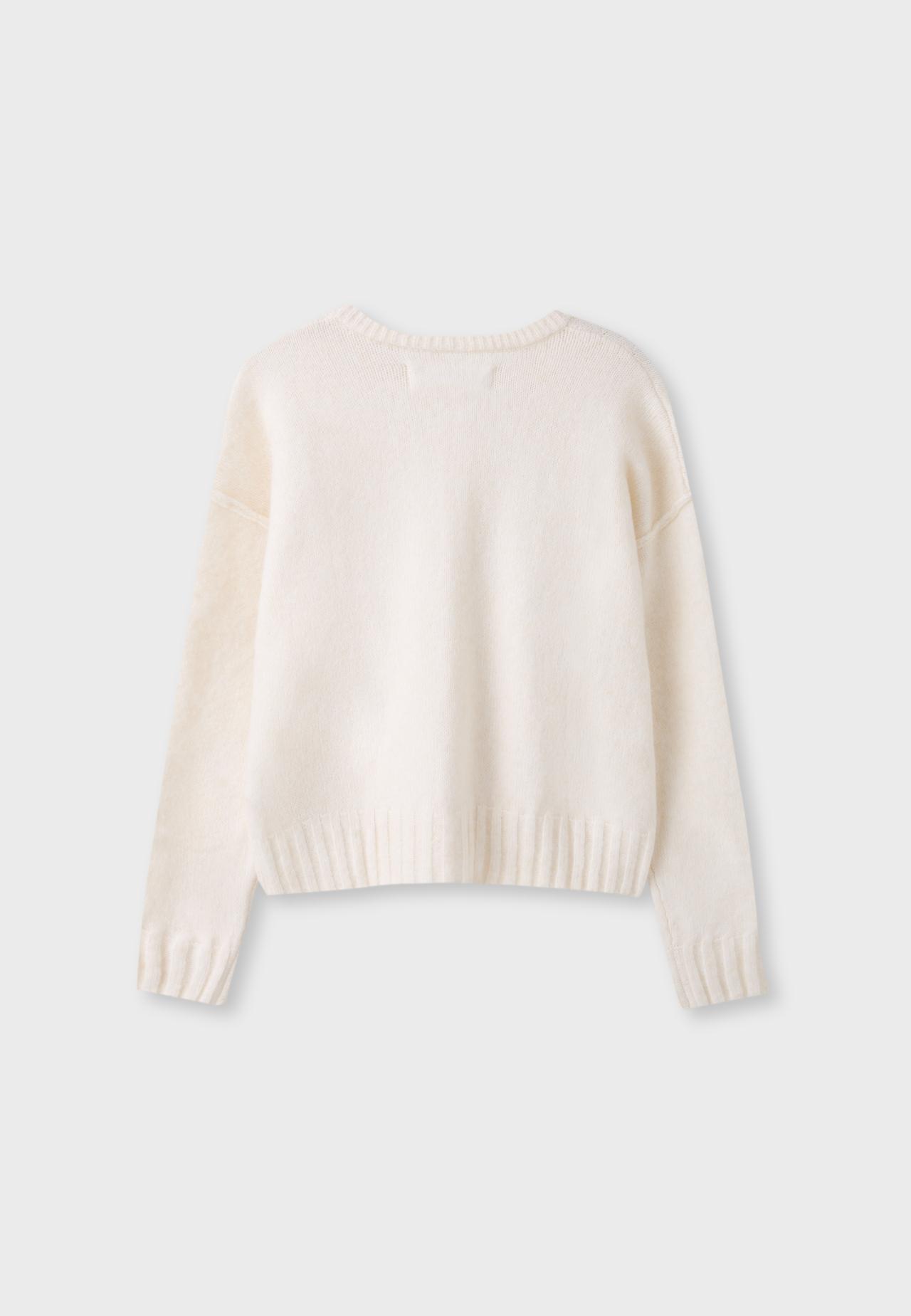Oversize knit cardigan — Ecru