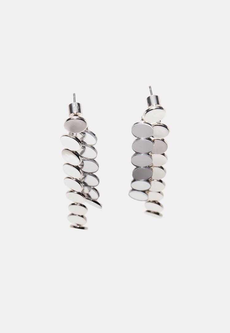 Stradivarius Μακριά Σκουλαρίκια Με Μίνι Κύκλους Γκρι Os φωτογραφία