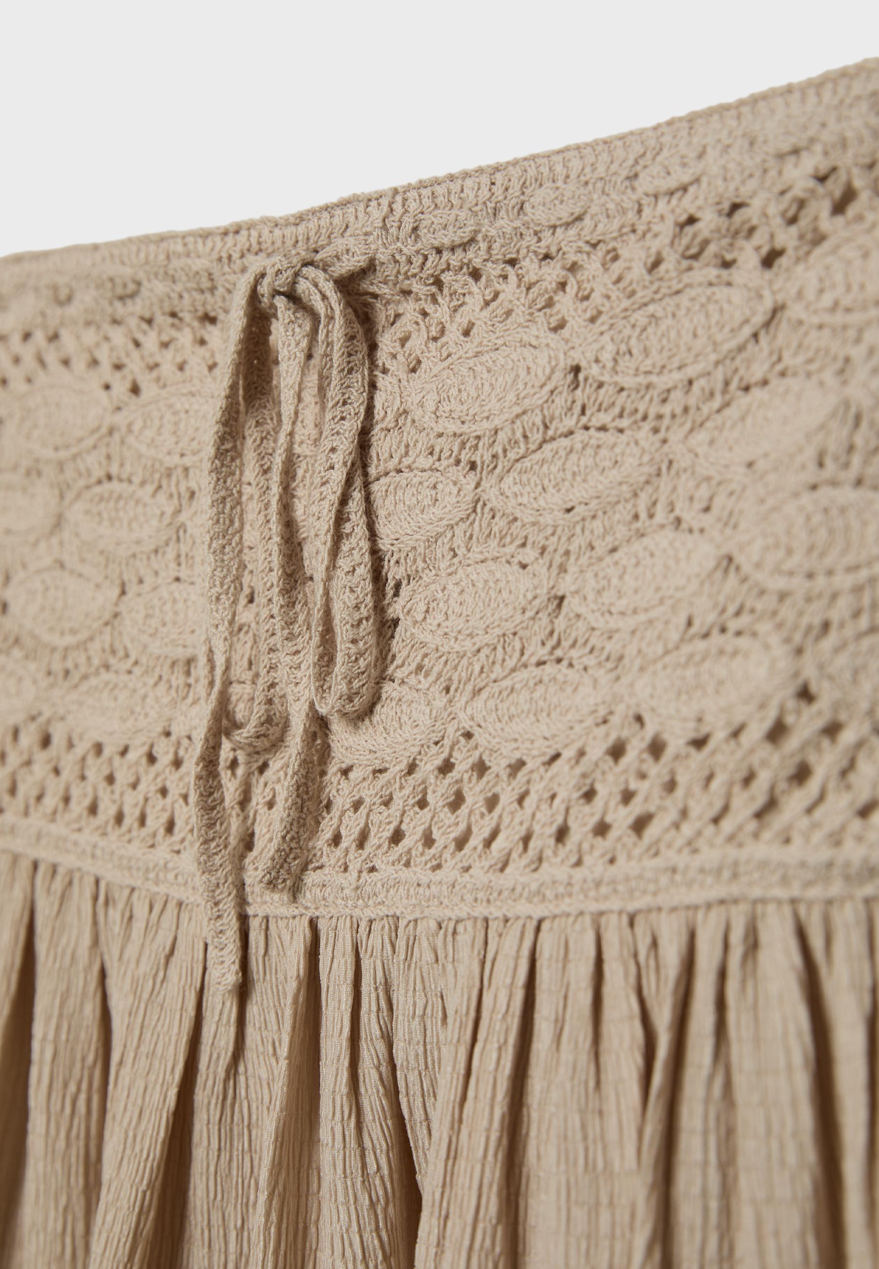 Crochet bandeau top — Stone