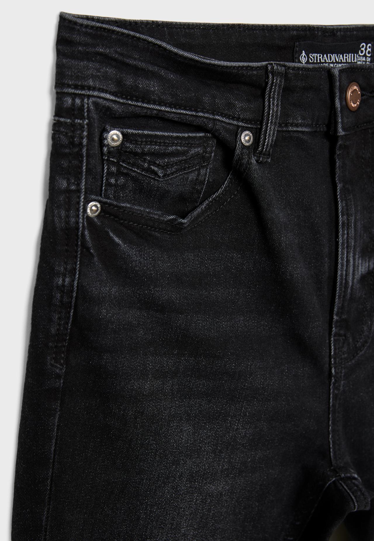 Mid-waist skinny jeans — BLACK DENIM RINSE WASH