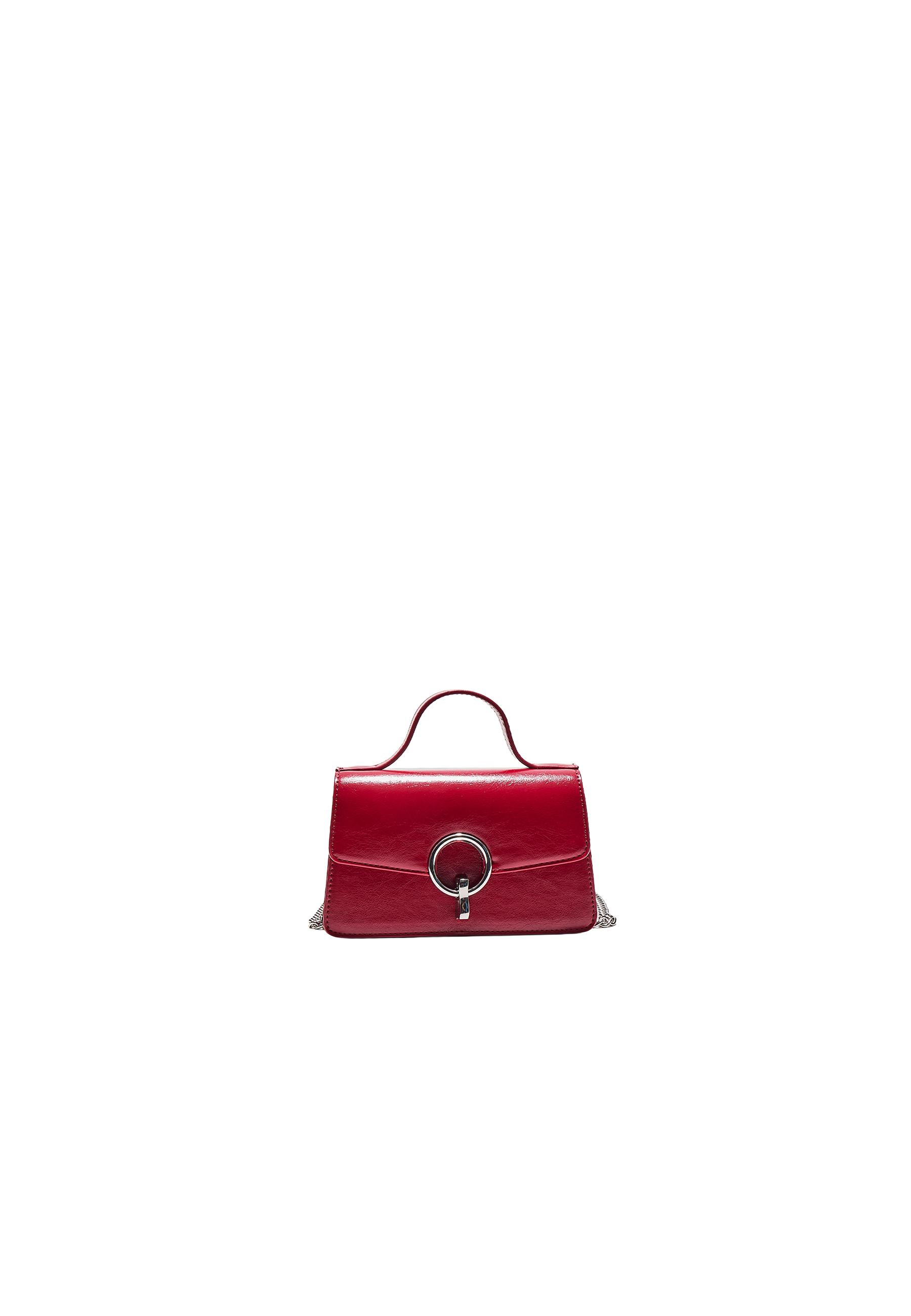 Round-clasp shoulder bag — Red