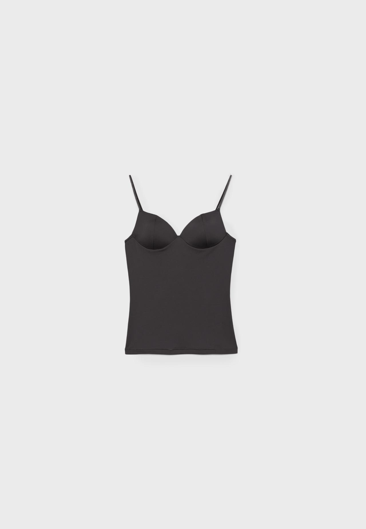 Corsetry-inspired top — Brown