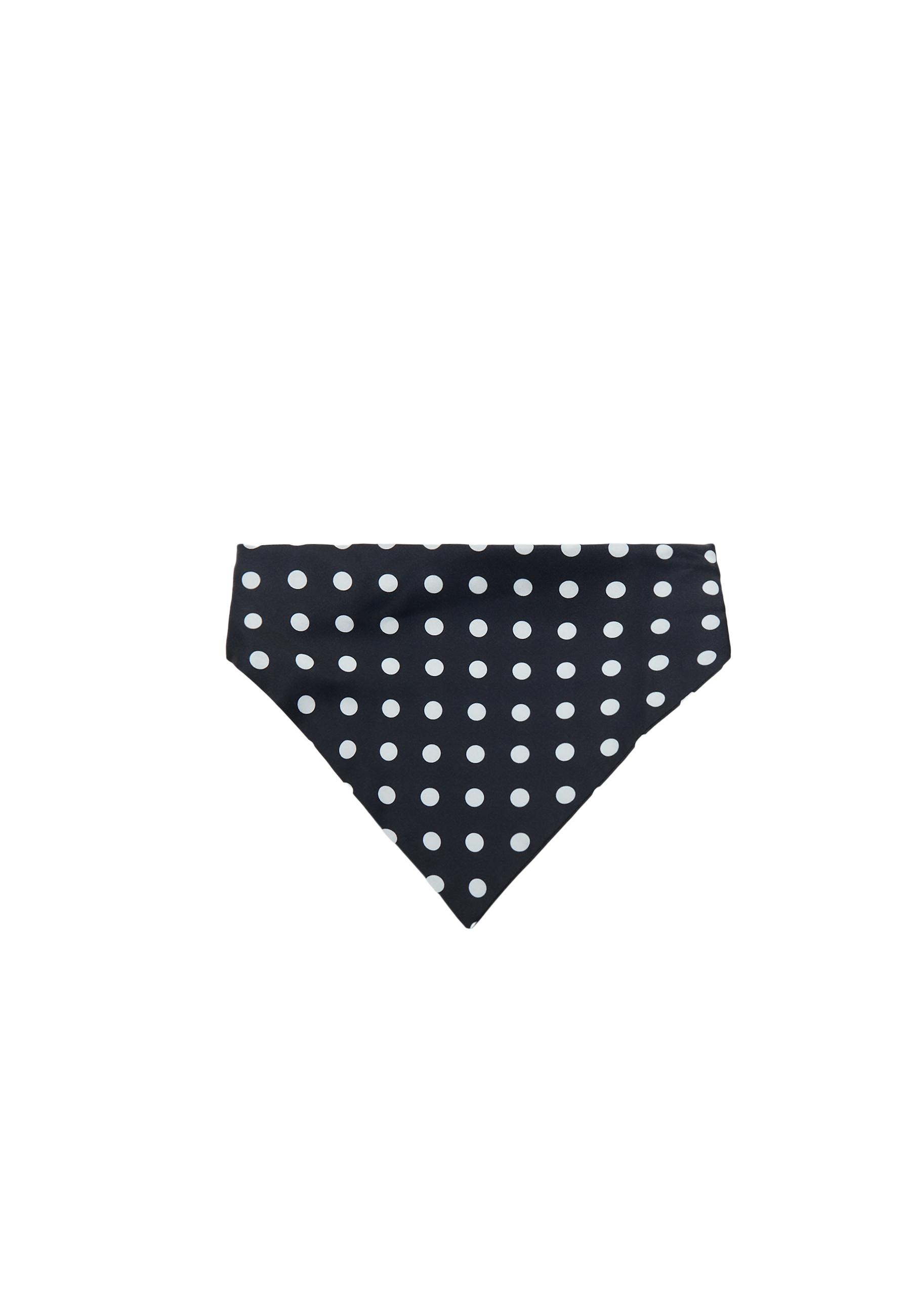 Polka dot triangular headscarf — Black