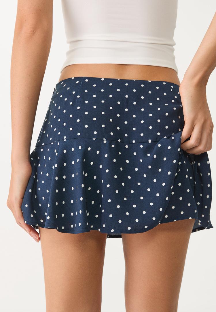 falda pantalon fluida volantes