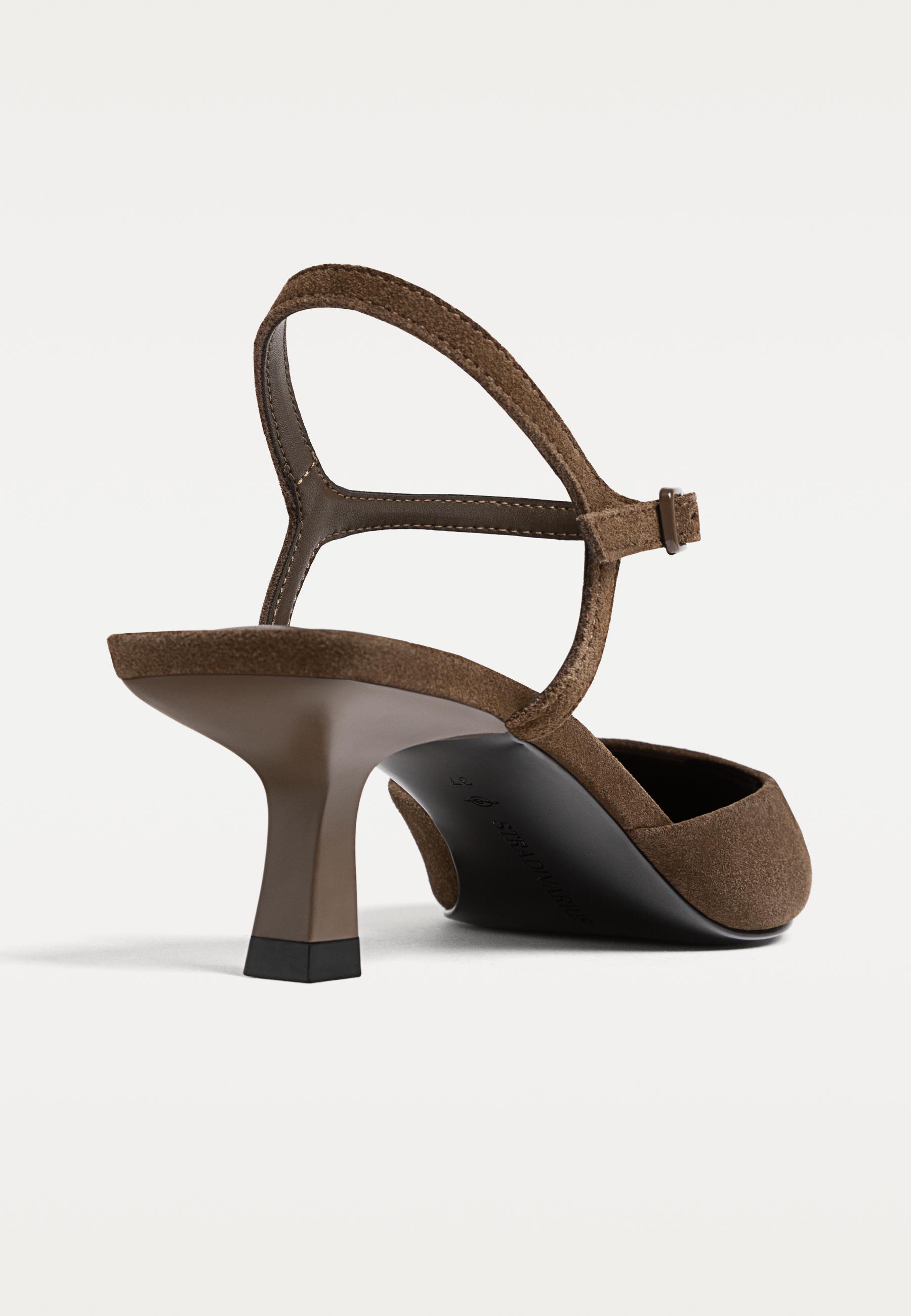 Kitten heel leather shoes — BROWN
