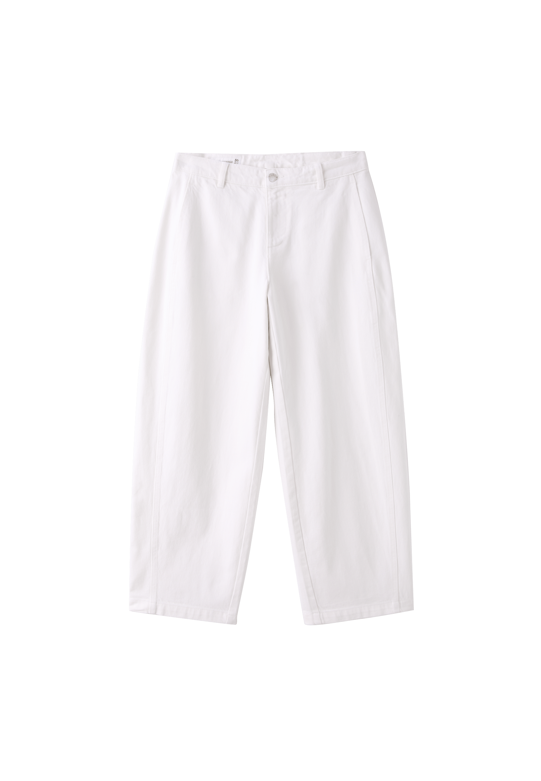 100% Cotton Barrel Trousers — Vanilla
