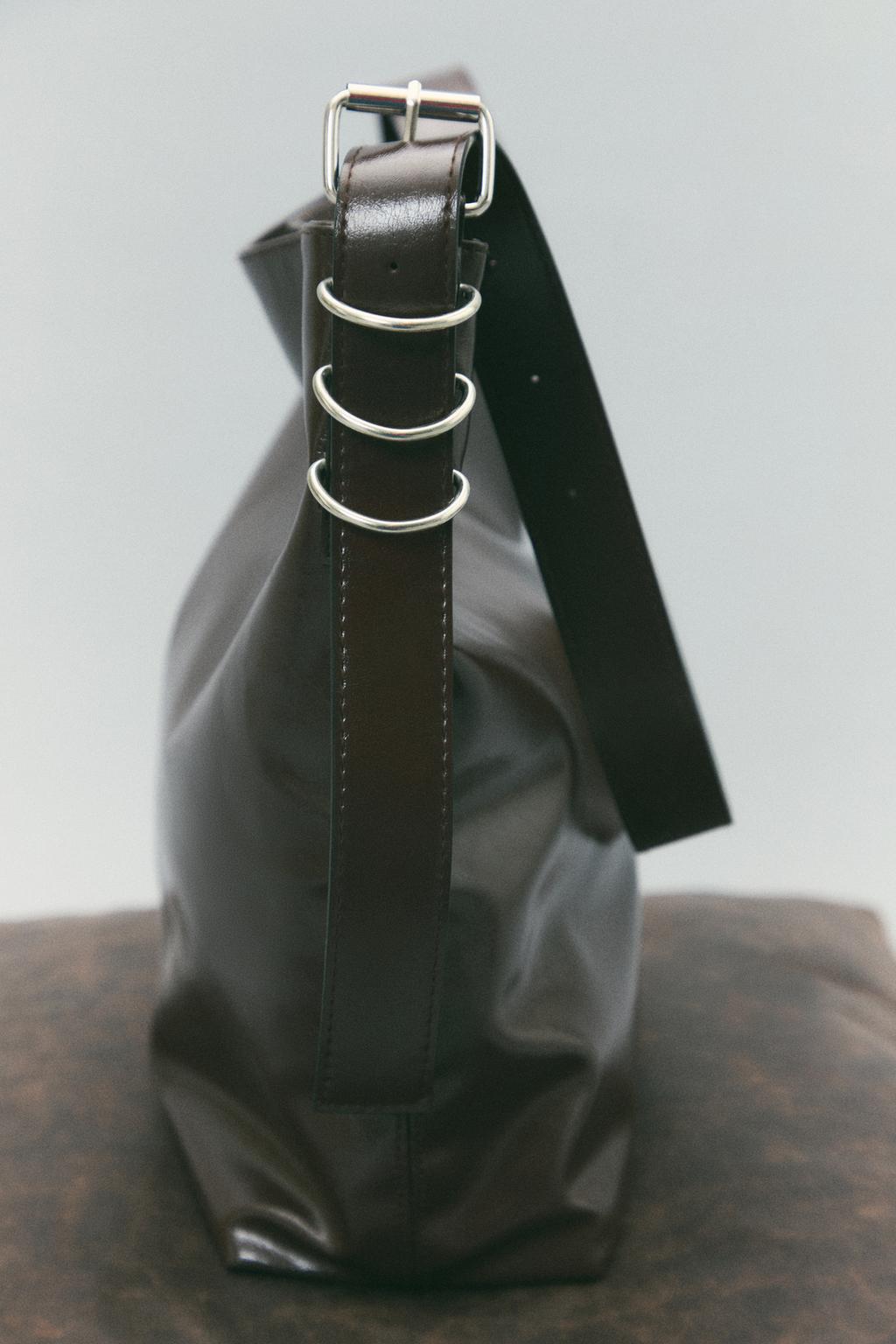 Leather effect bucket bag