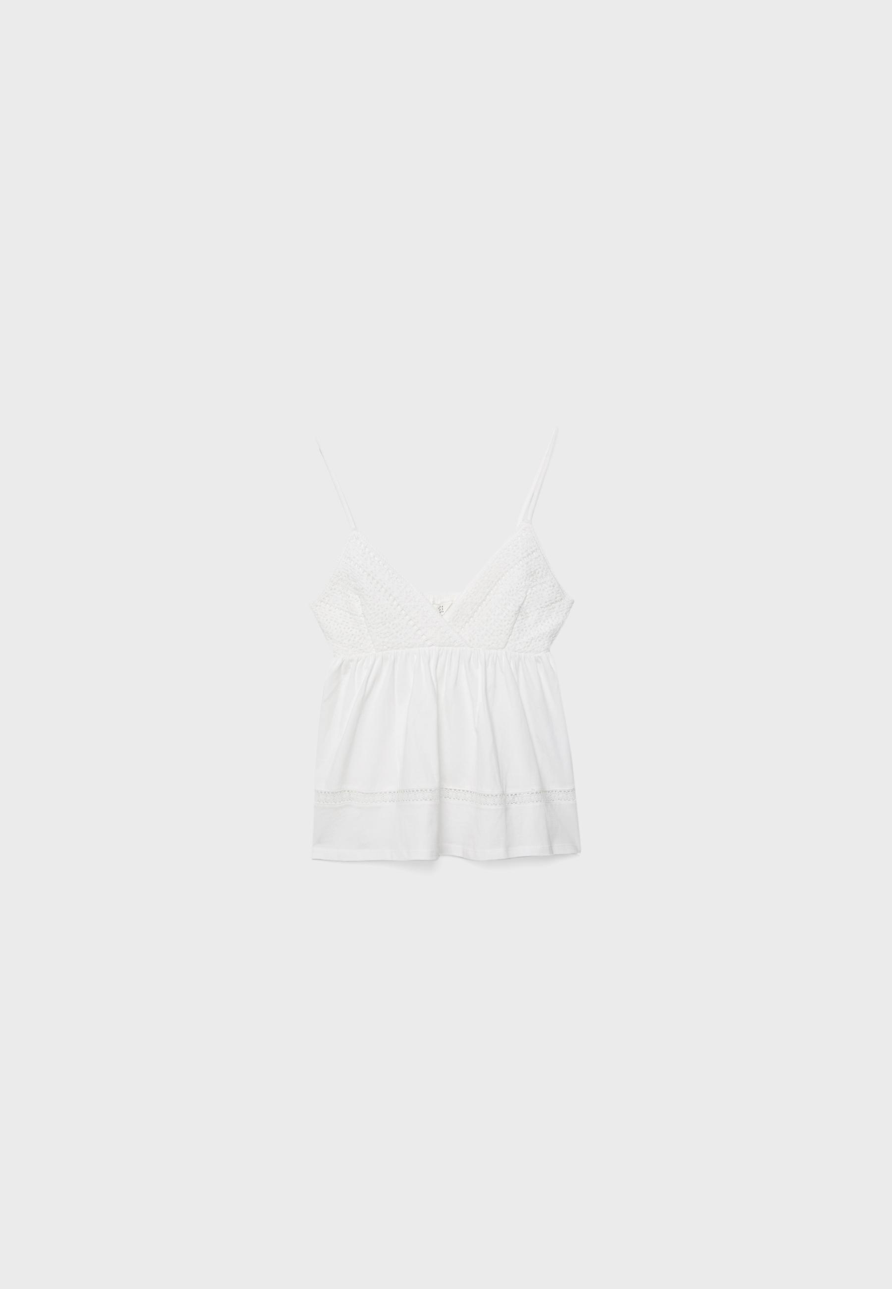 Crochet strappy top — White