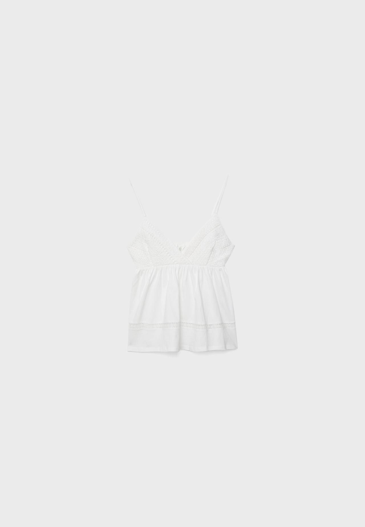 Crochet strappy top — White