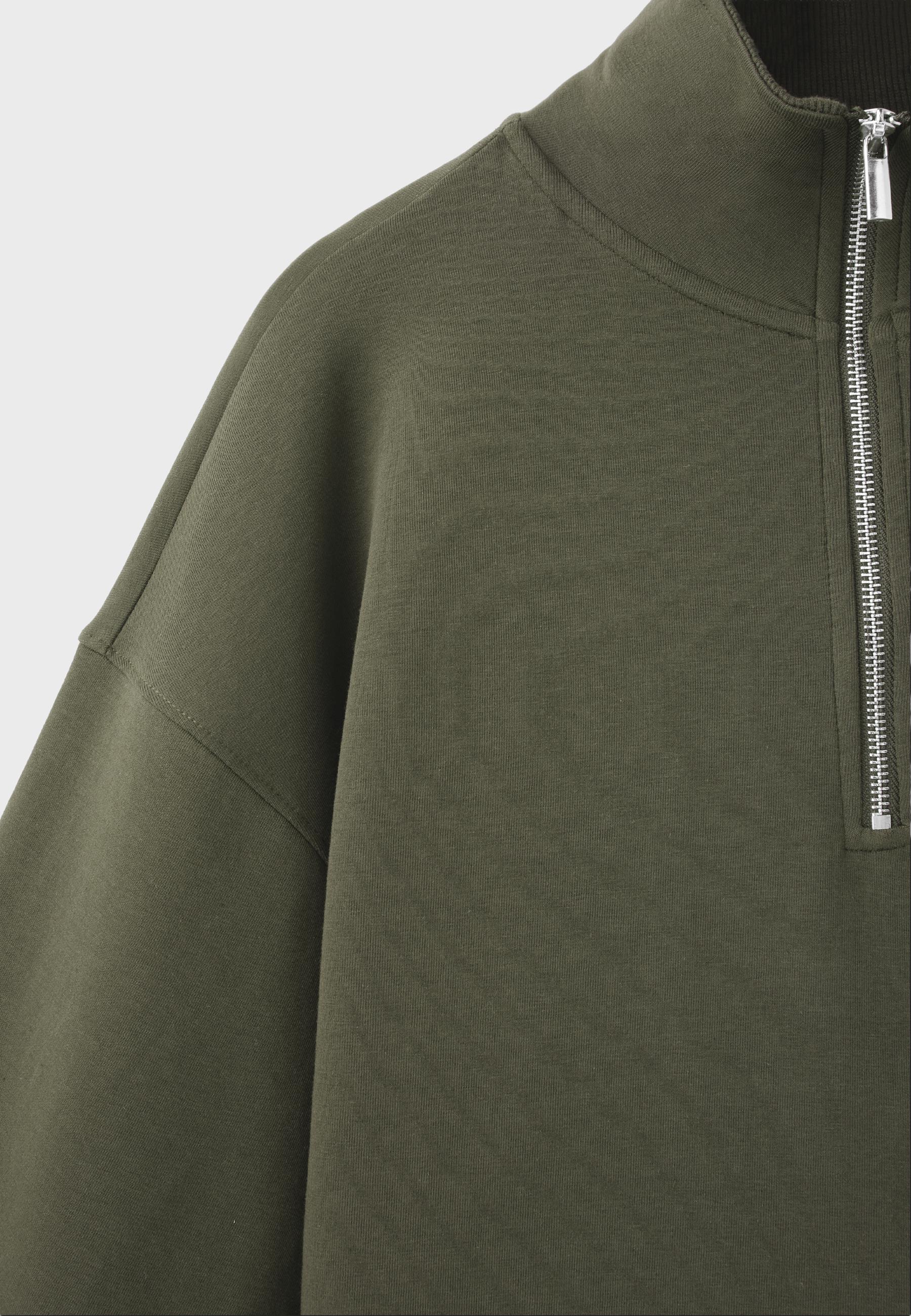 B10 Zip-up sweatshirt with collar — Khaki