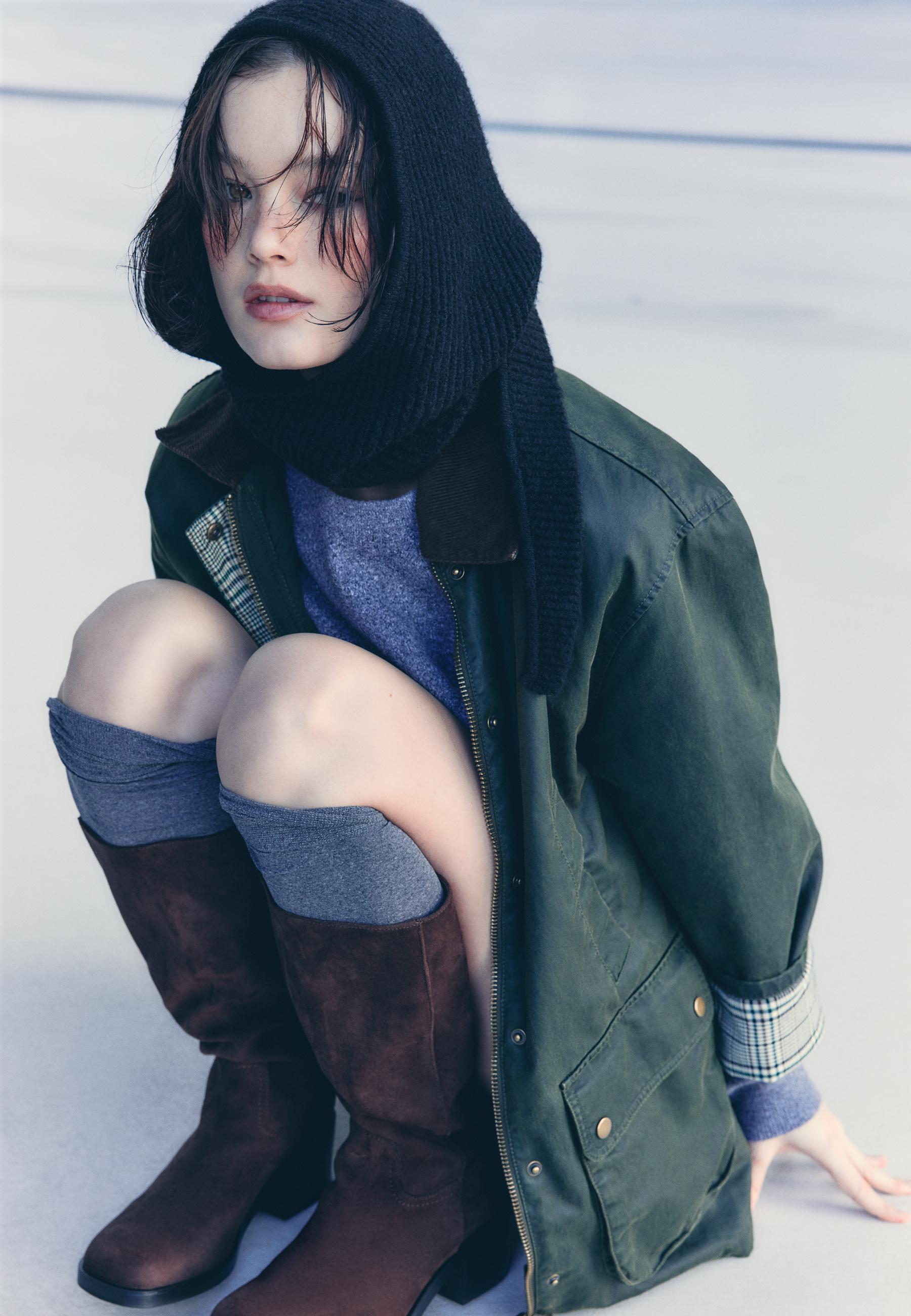 Waxed parka with multiple pockets — Khaki