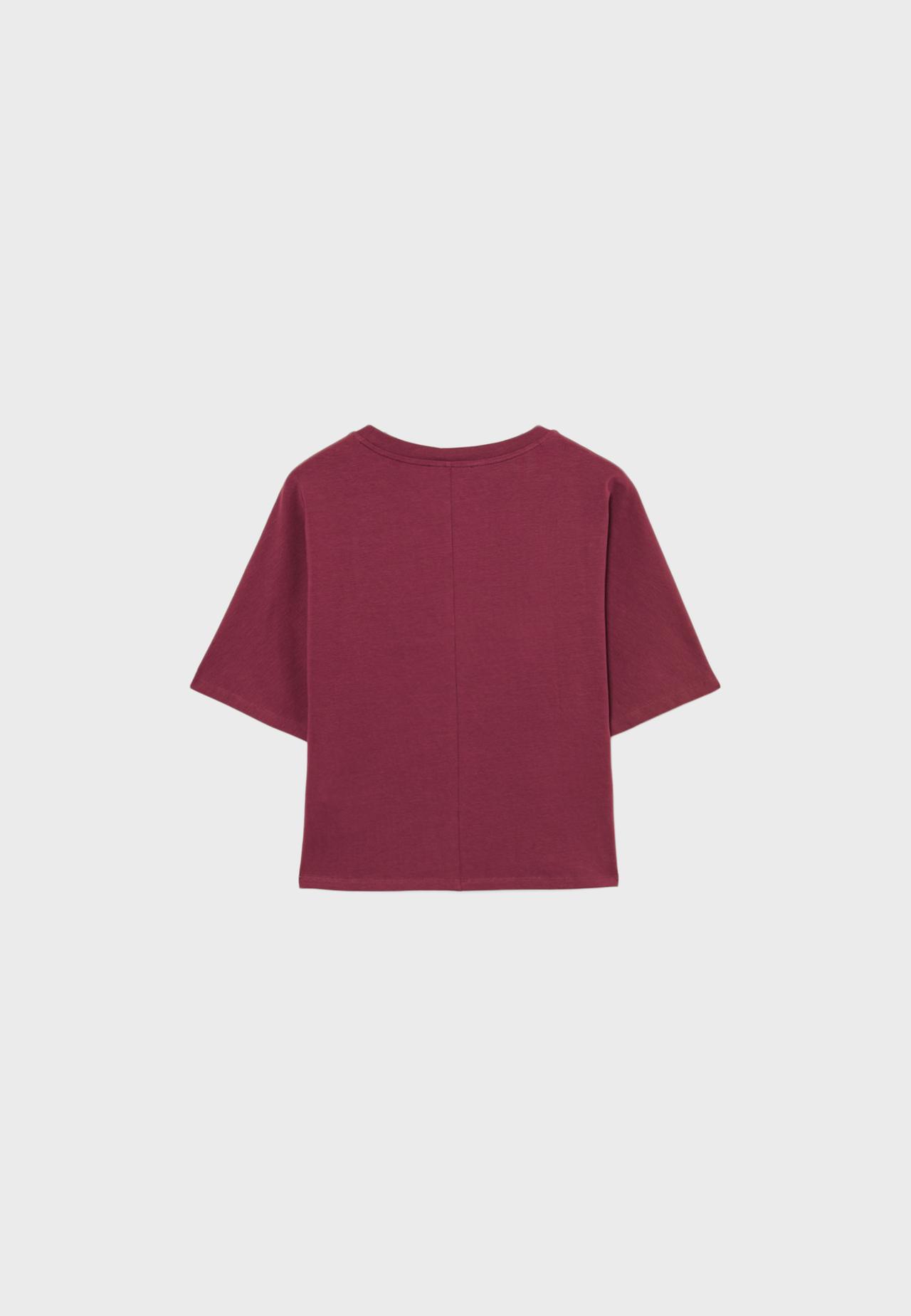 Japanese short sleeve T-shirt — Dark red