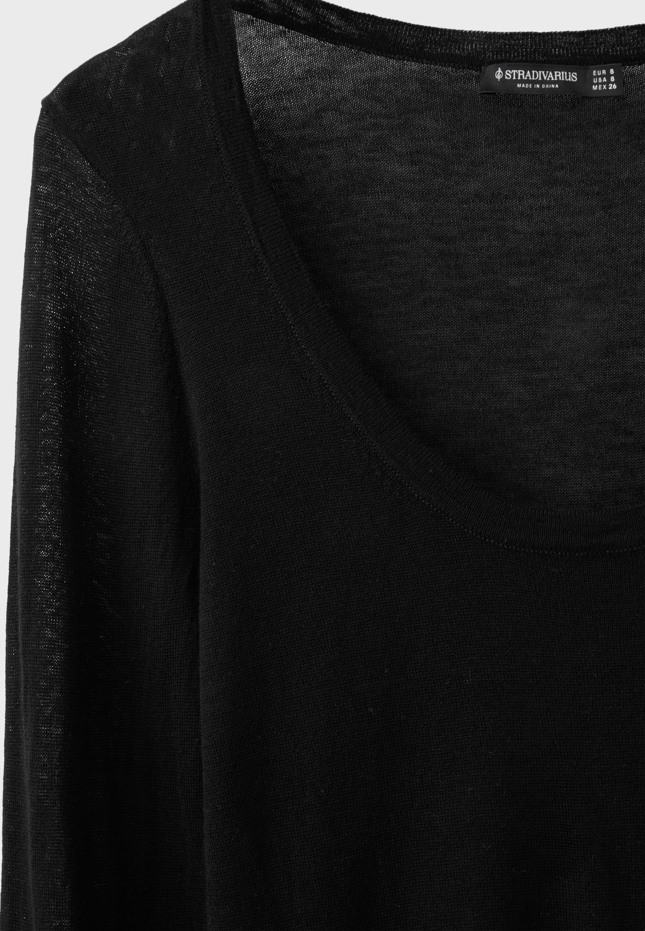 Basic wool and silk round neck jumper — Black