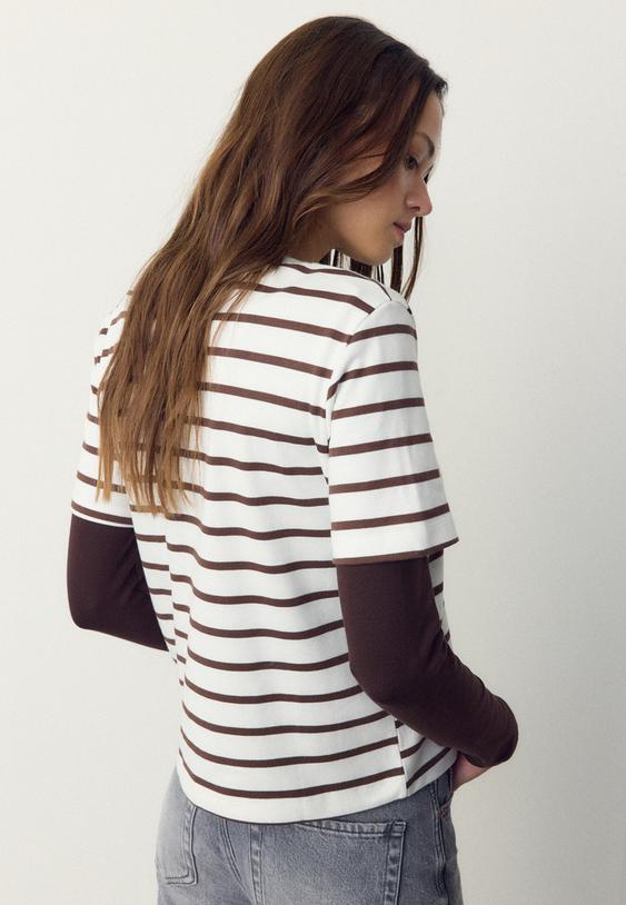 camiseta basica regular fit heavy weight rayas