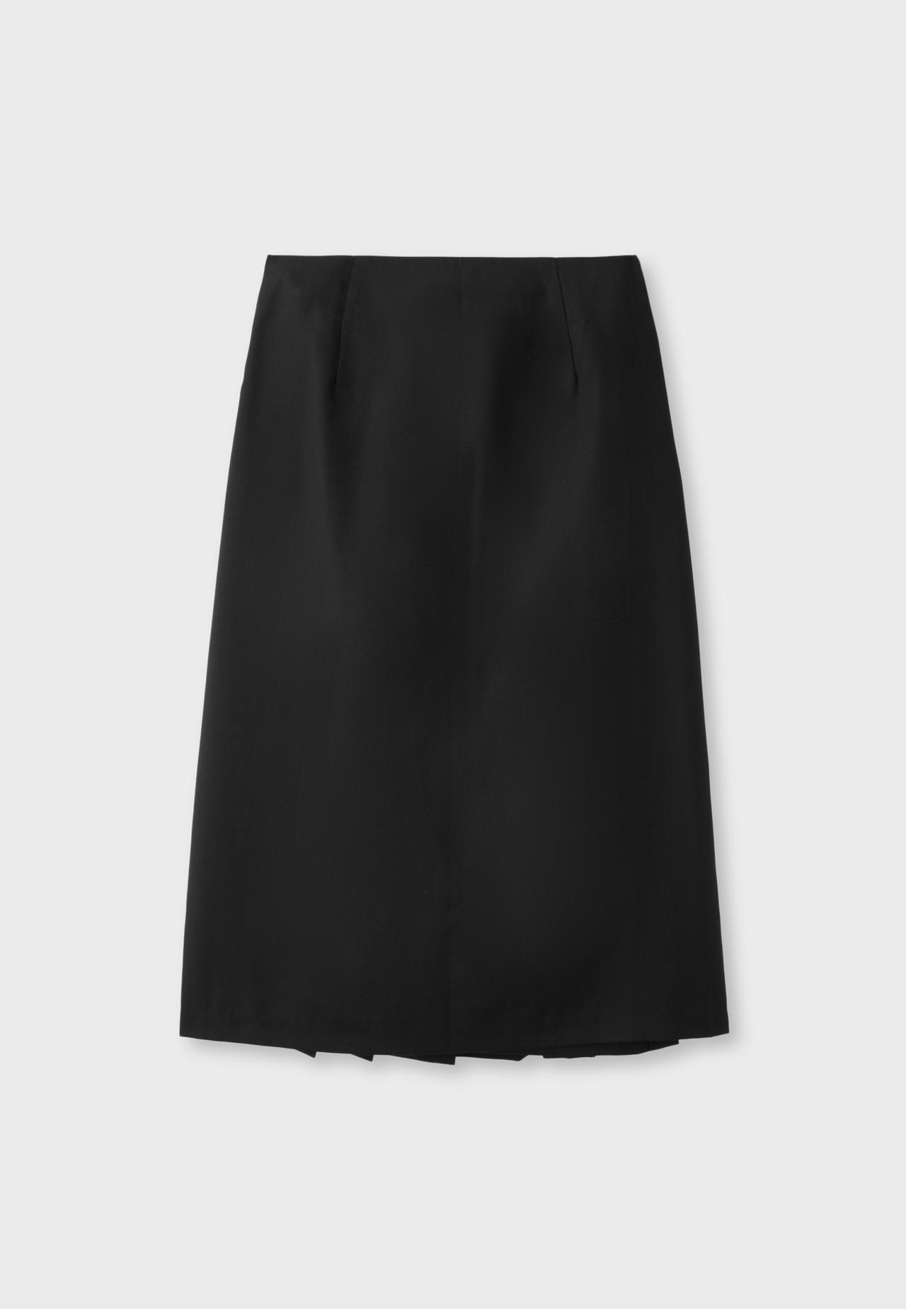 Pleated wrap midi skirt — Black