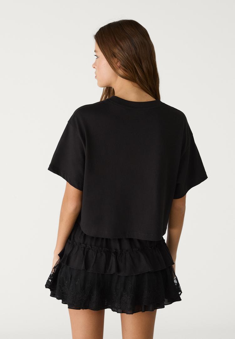 camiseta oversize crop