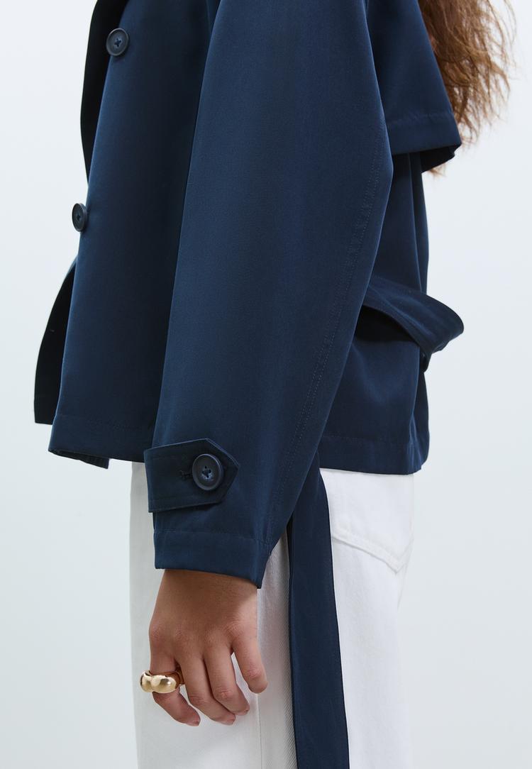 short trench coat with belt