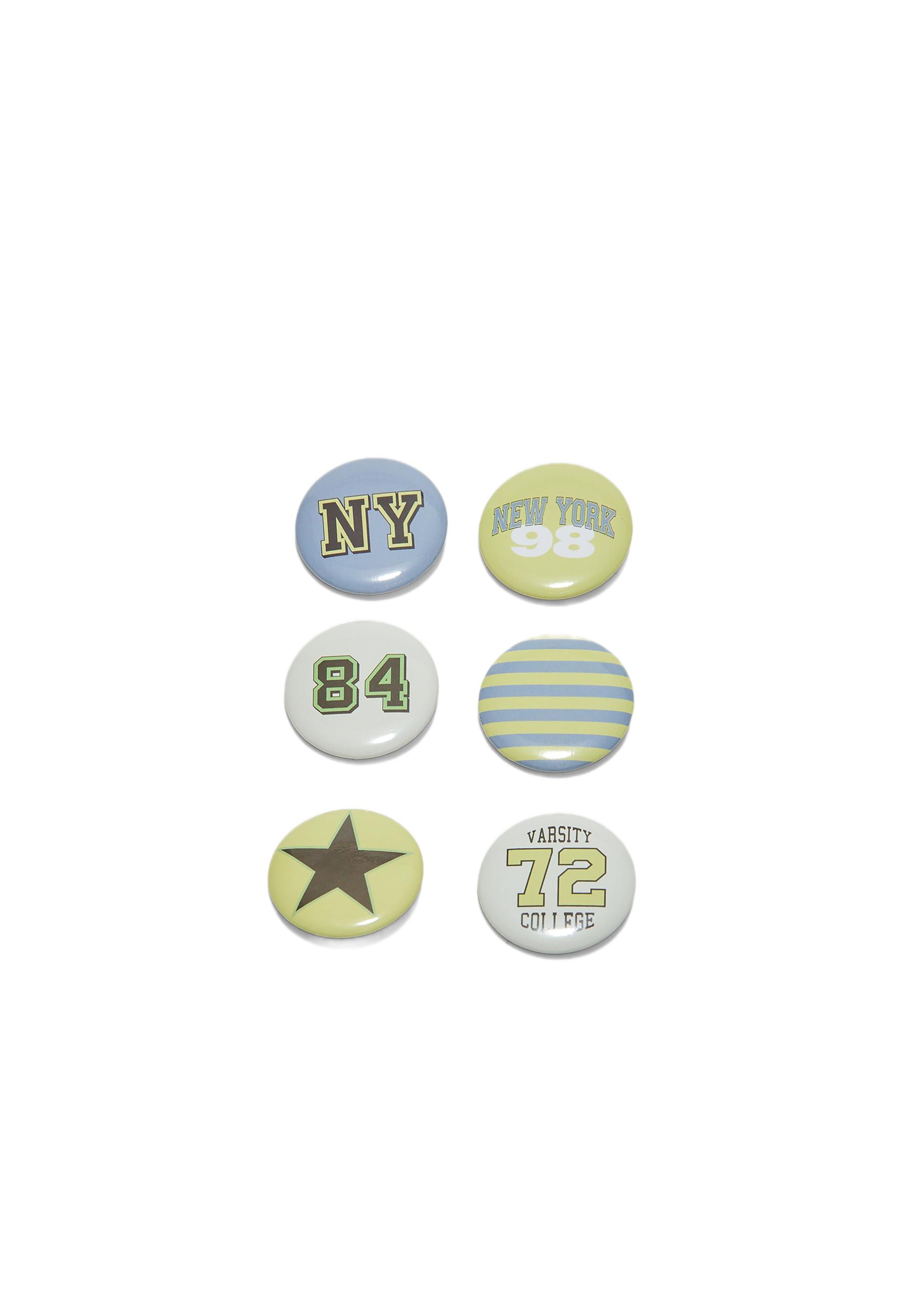 Set of 6 pins — Pastel yellow