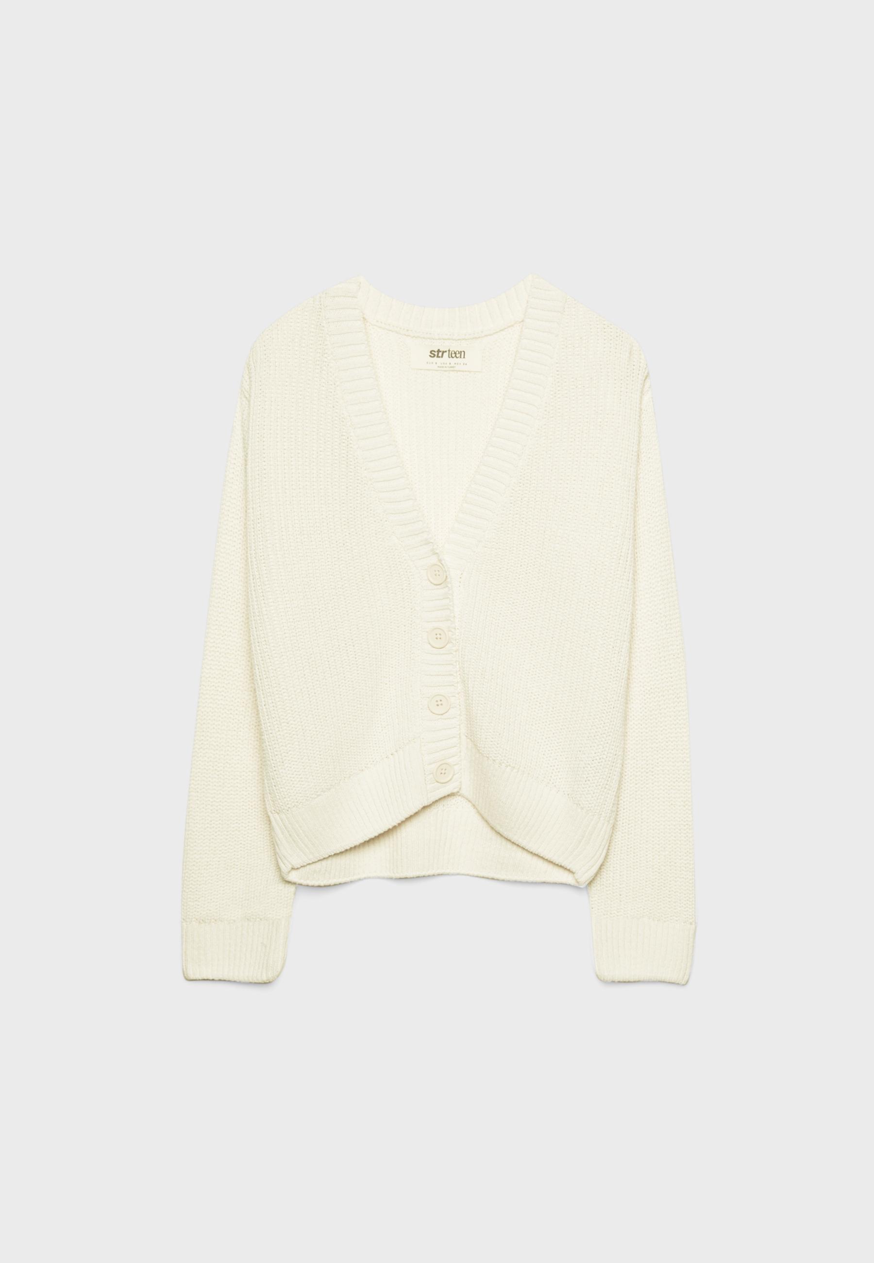 新品．未使用　OUTERSUNSETrib cardiganホワイト 8seconds Round Neck Button Cardigan Beige | Cardigans for