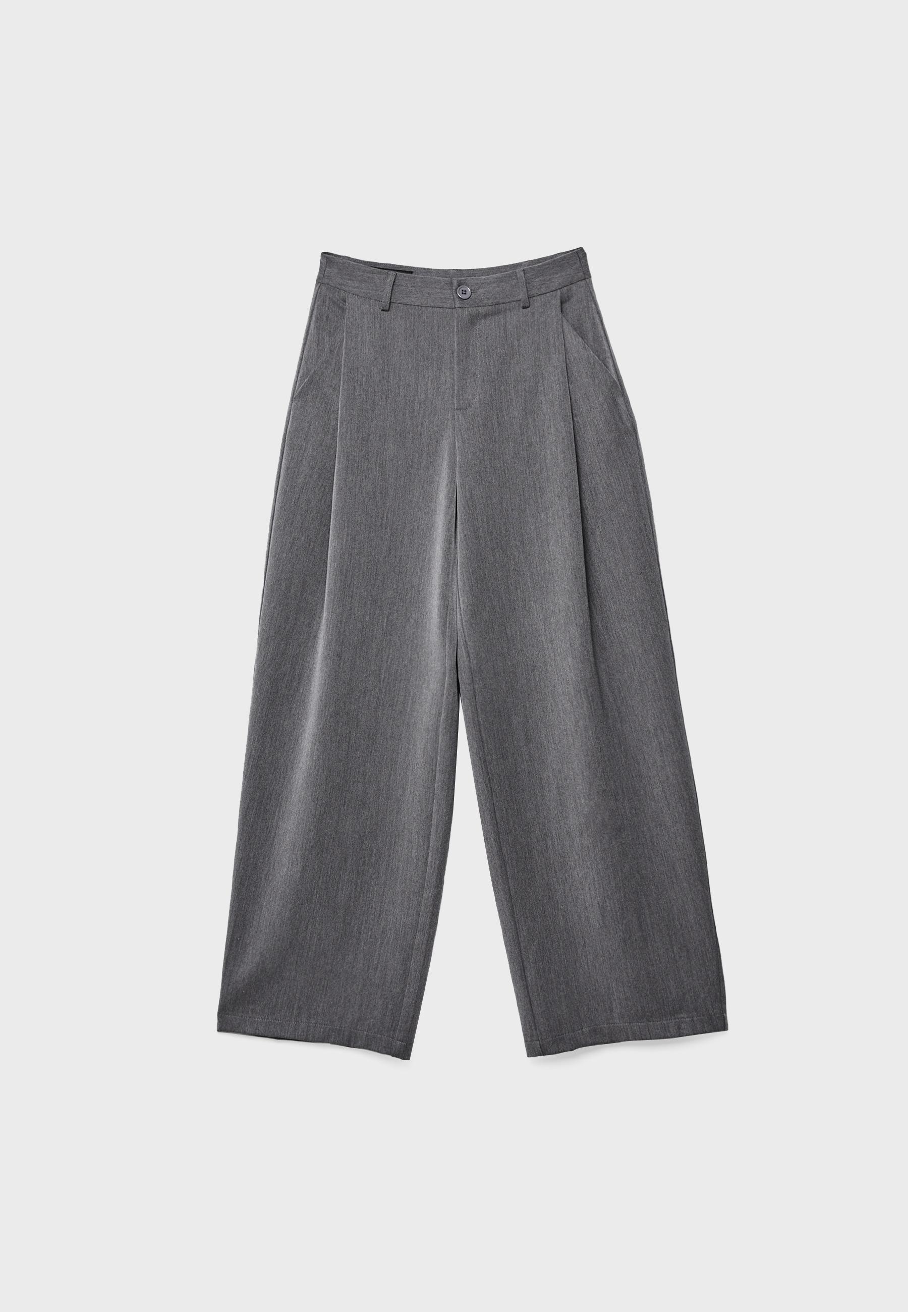 Barrel smart trousers with darts — Dark grey