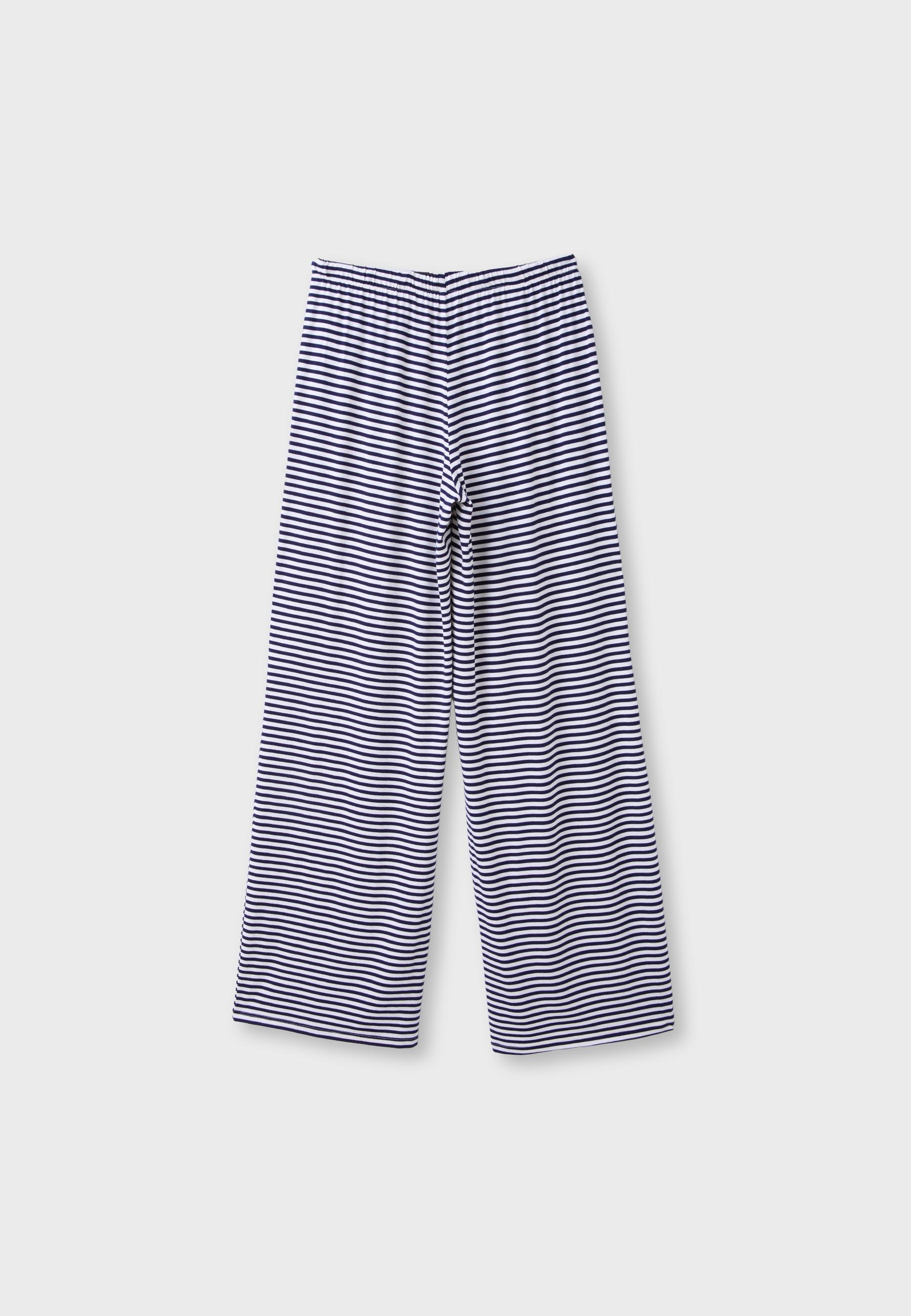 Striped slim-waist joggers — Dark blue