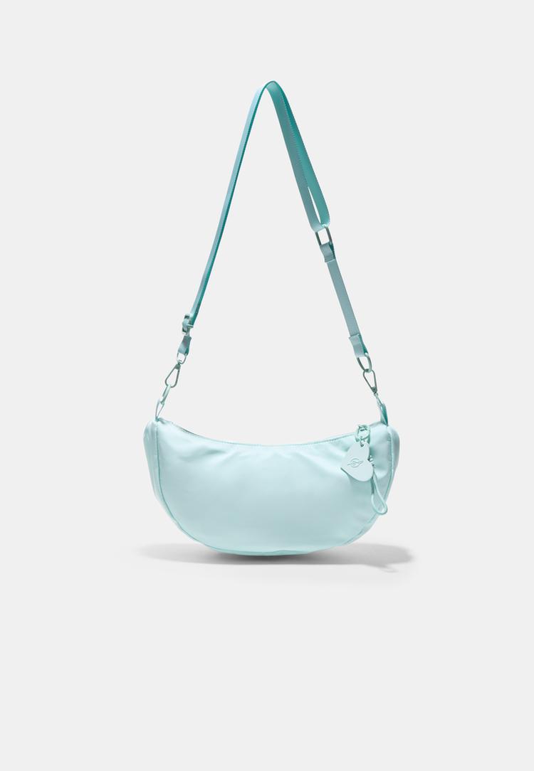 Stradivarius Geantă Crossbody Țesută Lună Verde Pastel Os