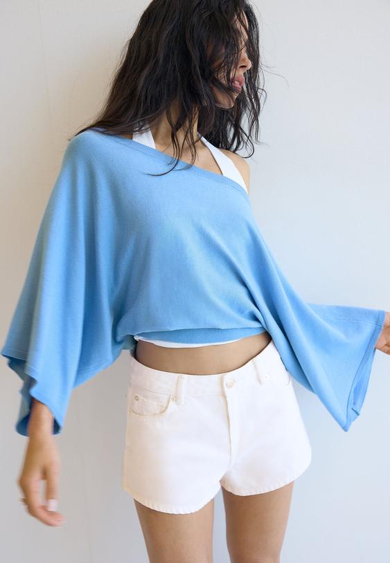 wide sleeve knit sweater