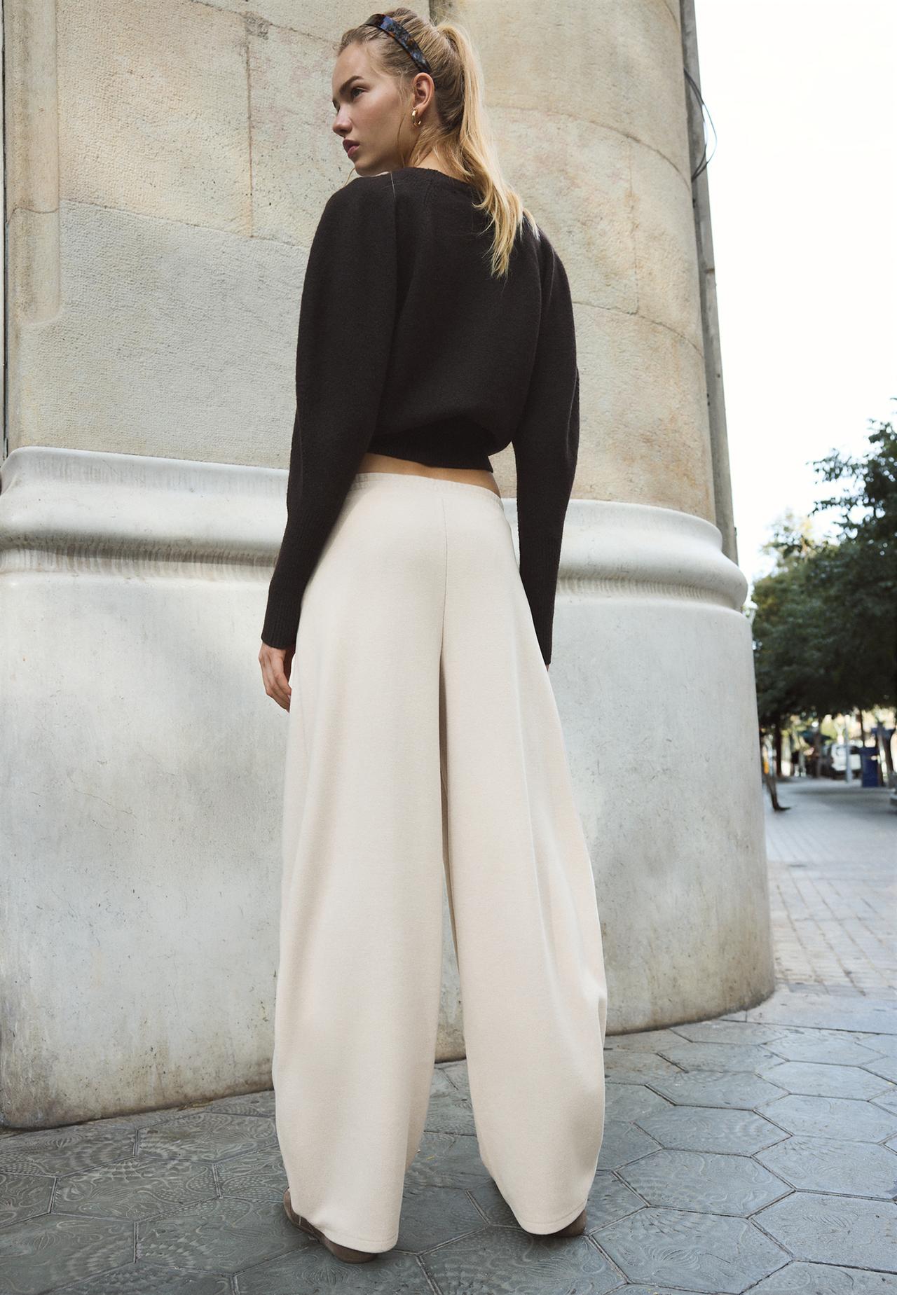 Soft-touch barrel joggers — Stone