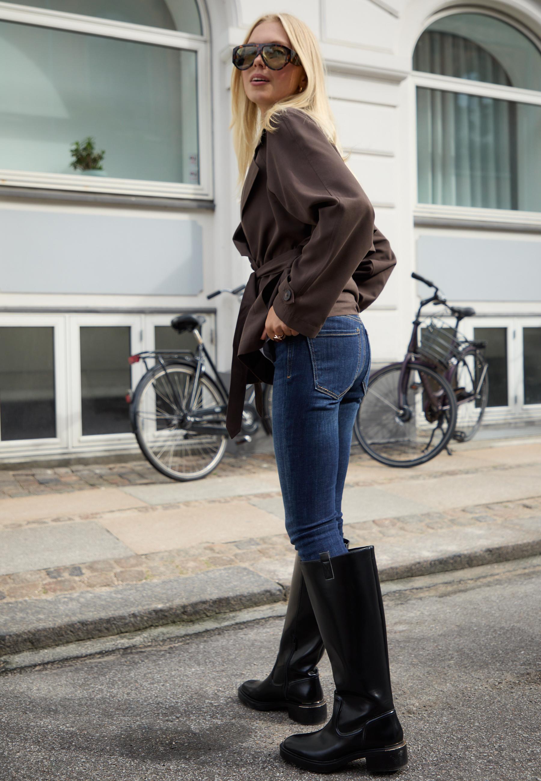 D07 High-waist skinny jeans — OVERDYED BLUE DENIM